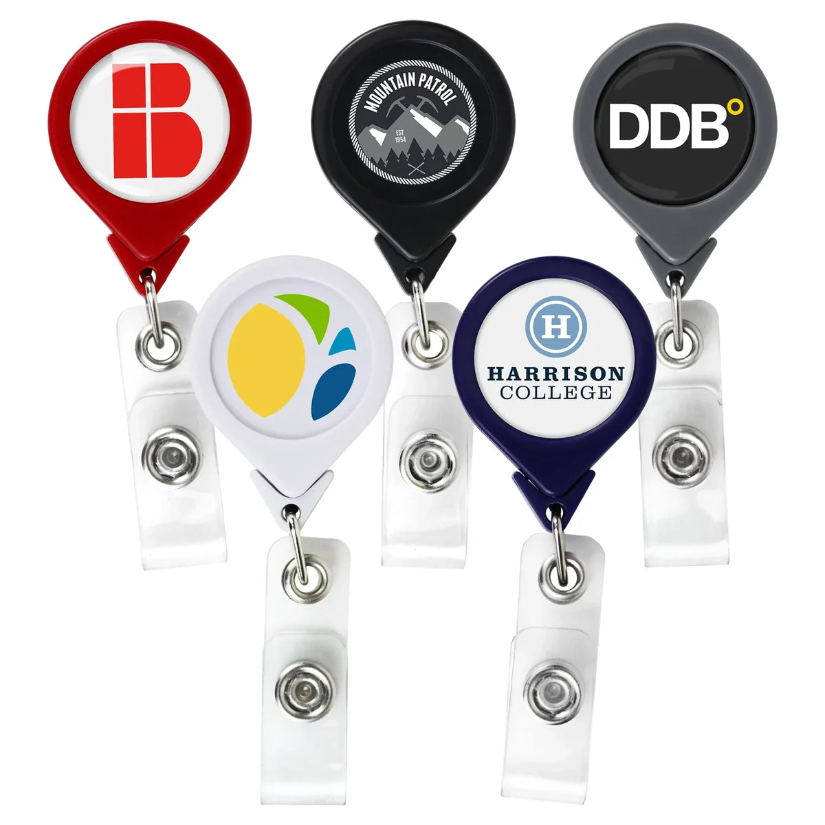 Solid Color Round Custom Badge Reel with Swivel Alligator Clip
