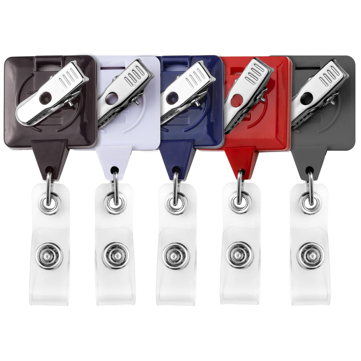 Solid Color Square Custom Badge Reel with Swivel Alligator Clip