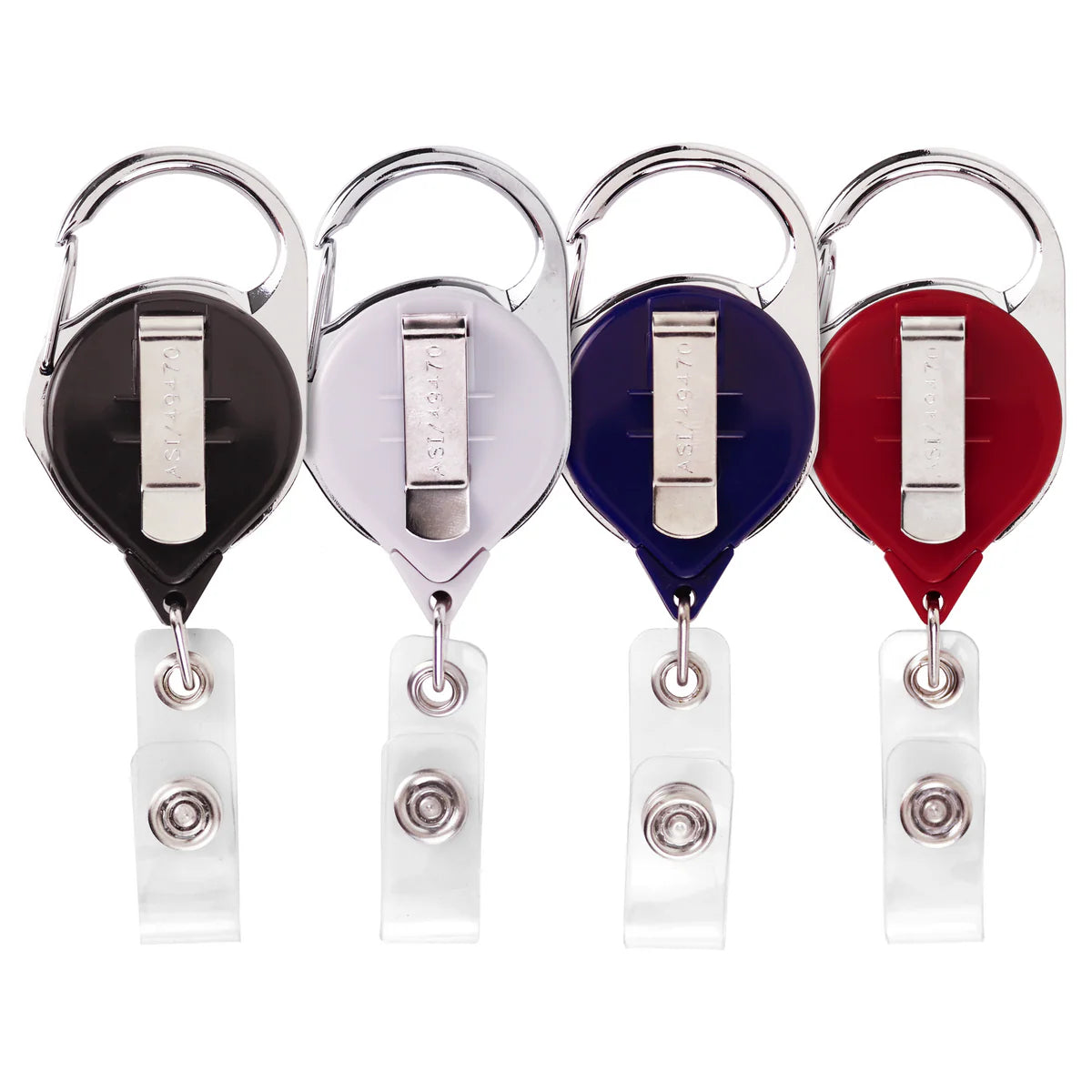 Solid Color Custom Badge Reel with Carabiner and Slide Clip