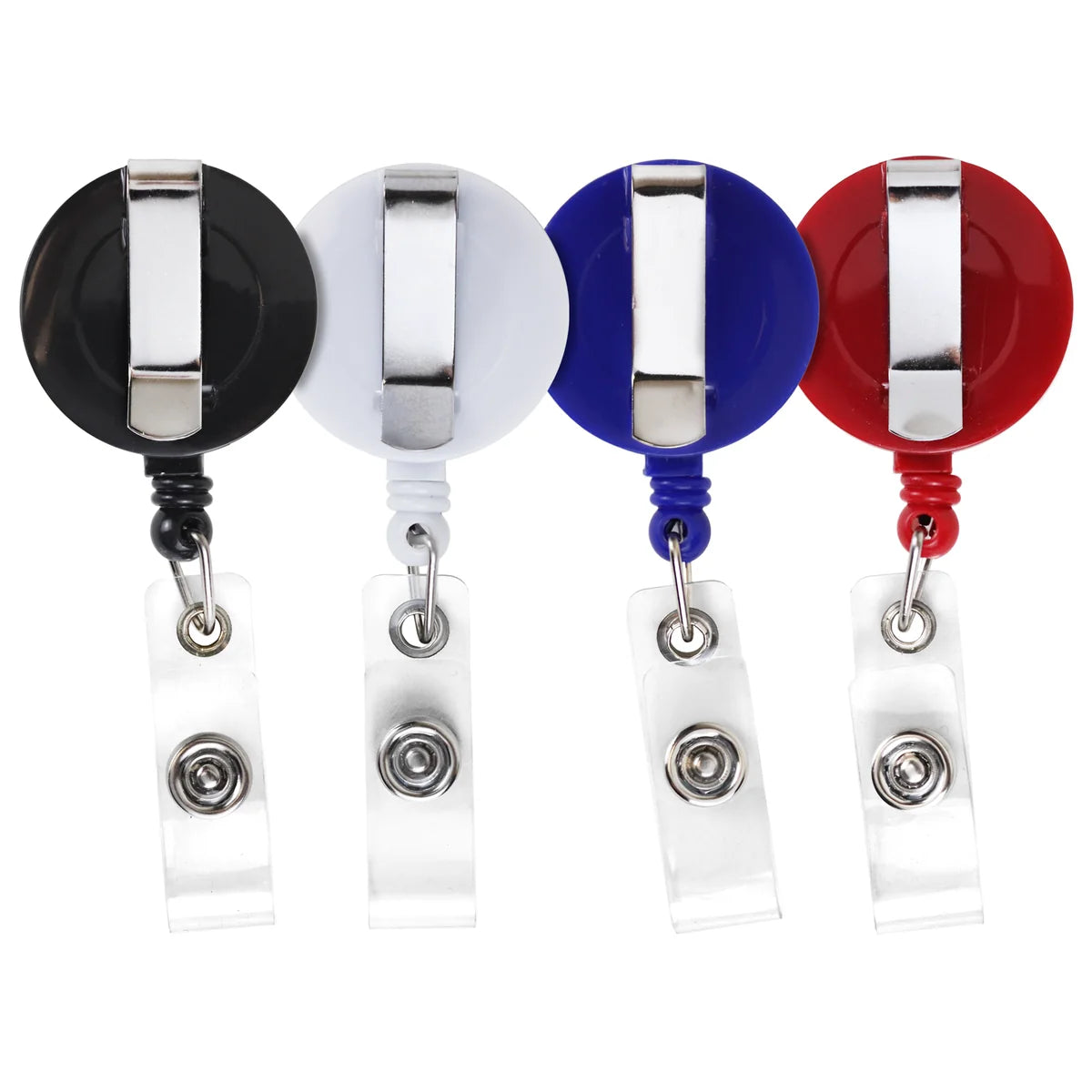 Solid Color Round Custom Badge Reel with Slide Belt Clip