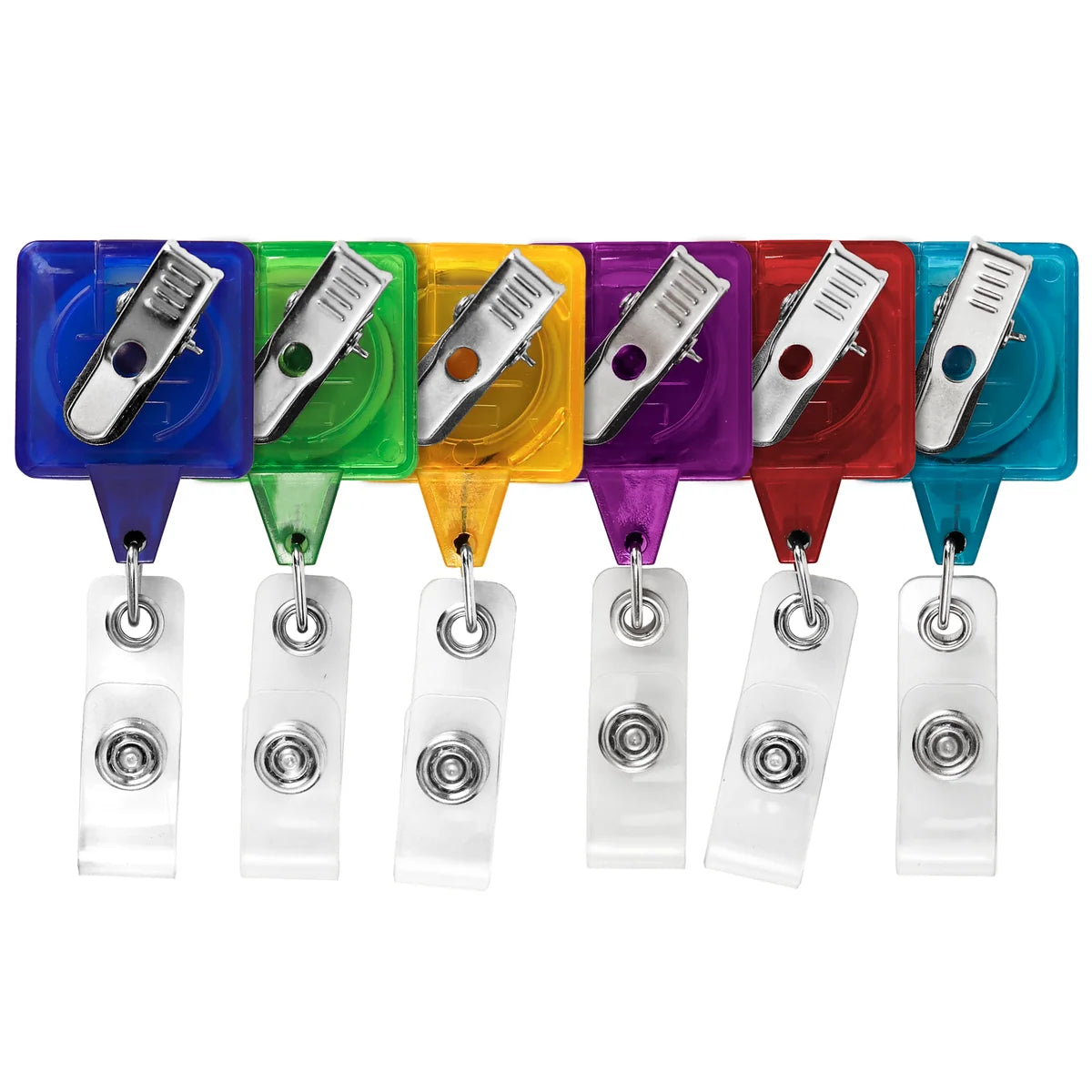 Translucent Color Square Custom Badge Reel with Alligator Clip