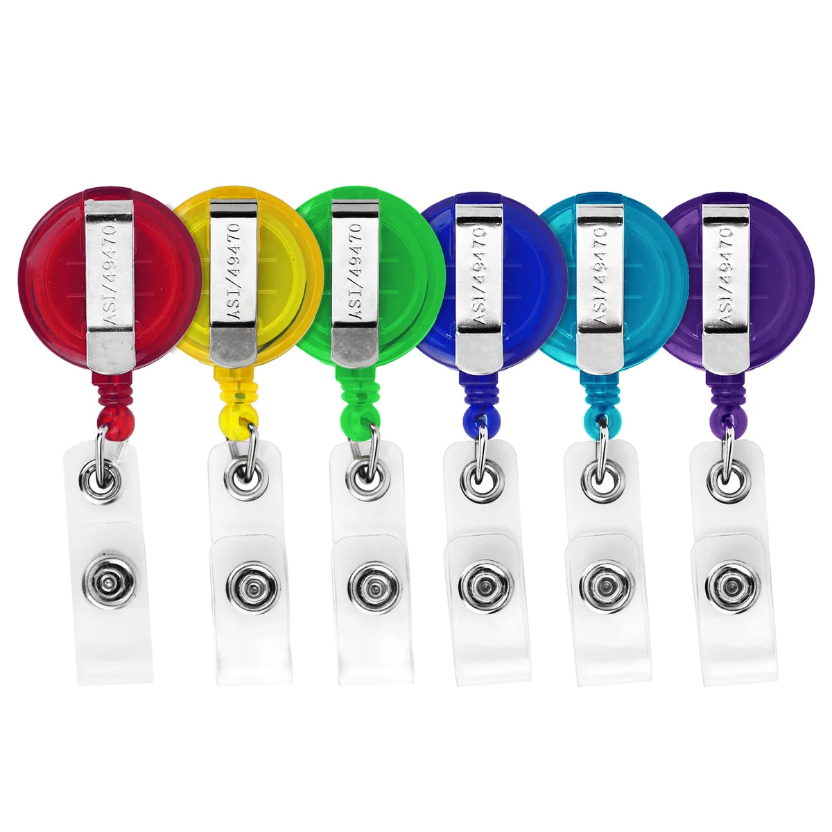 Translucent Color Round Custom Badge Reel with Slide Belt Clip