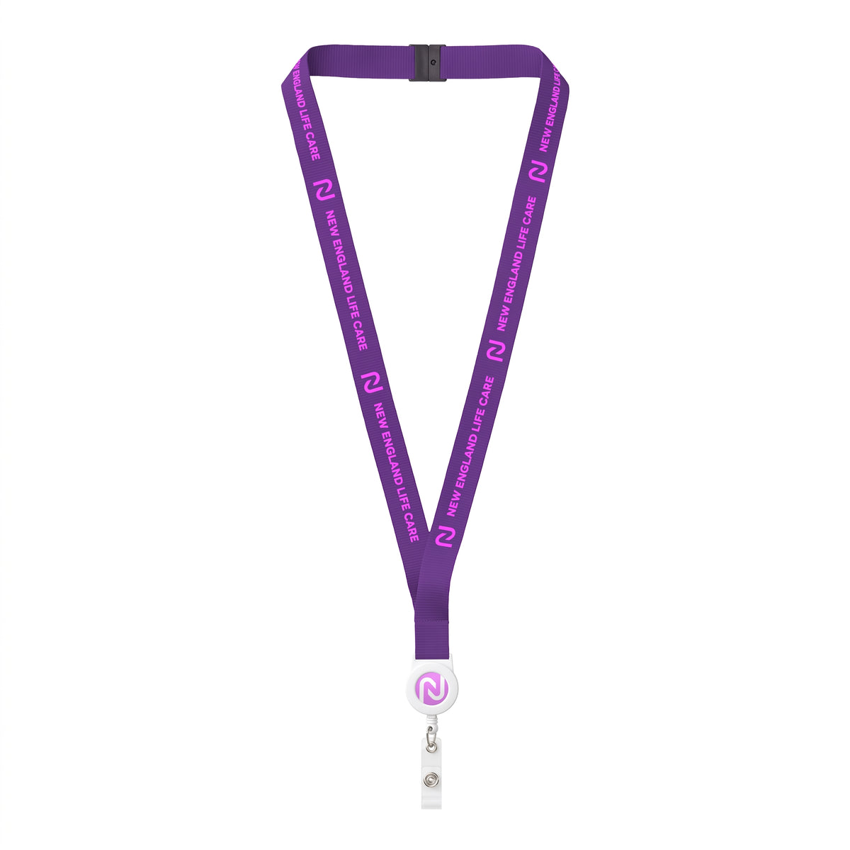 3/4" Polyester Lanyard/Reel Combo - Two Imprint Custom Lanyard