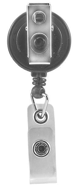 Round Translucent Badge Reel - 25 Pack - Black - back view