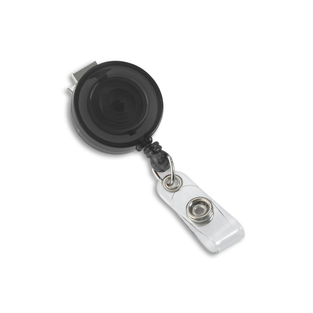 Round Translucent Badge Reel - 25 Pack - Black