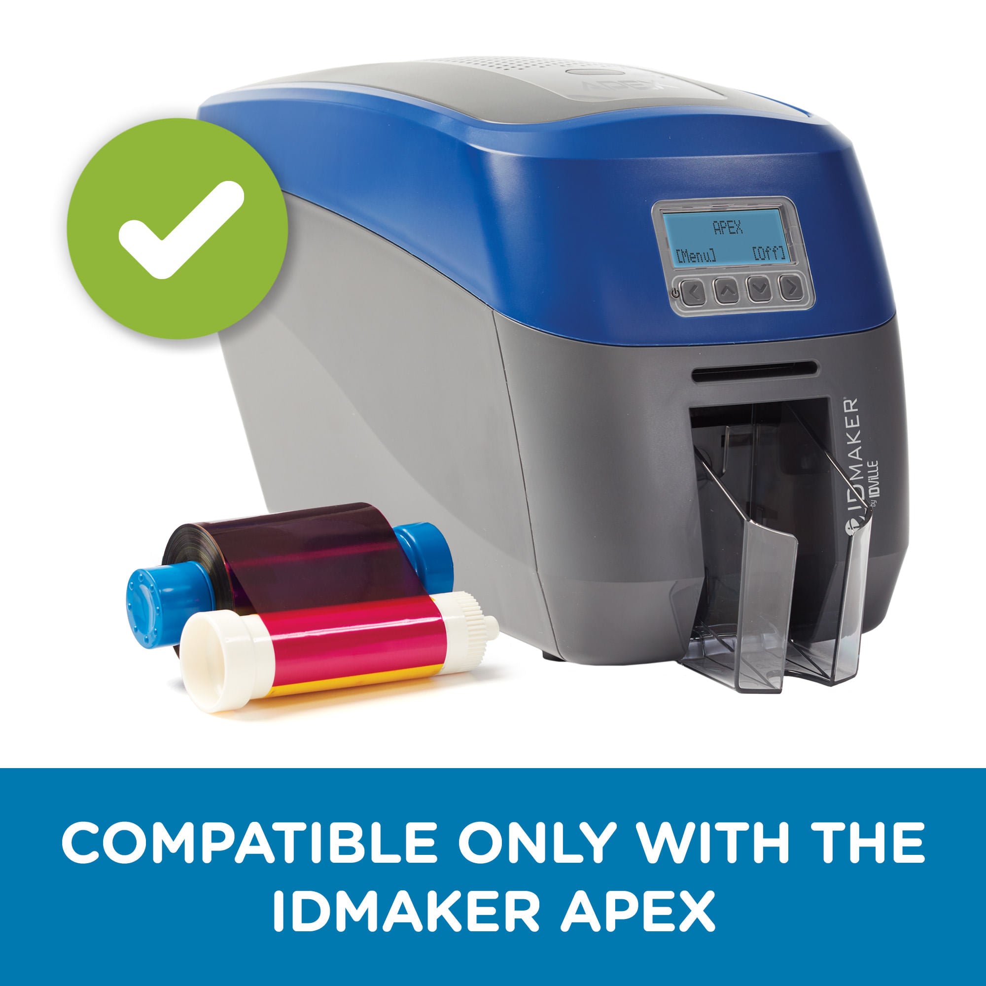 ID Maker Apex - YMCKO Printer Ribbon - 300 Single or 150 Dual Prints