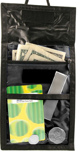 Event Zipper Pouch Badge Holder - 25 Pack - Black - open view