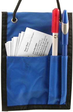 Event Zipper Pouch Badge Holder - 25 Pack - Blue - back view