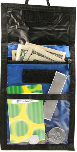 Event Zipper Pouch Badge Holder - 25 Pack - Blue - open view