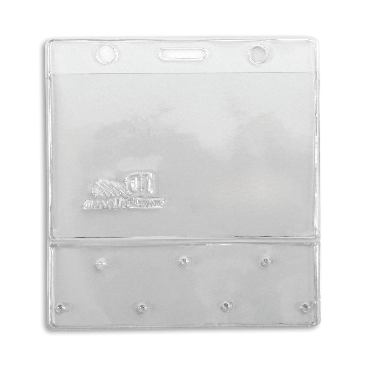 Horizontal ID Badge Holder with Lapel Pin Display