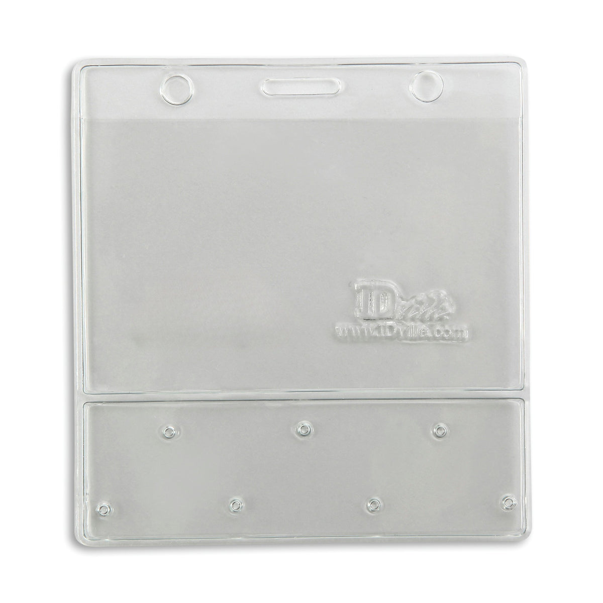 Horizontal ID Badge Holder with Lapel Pin Display