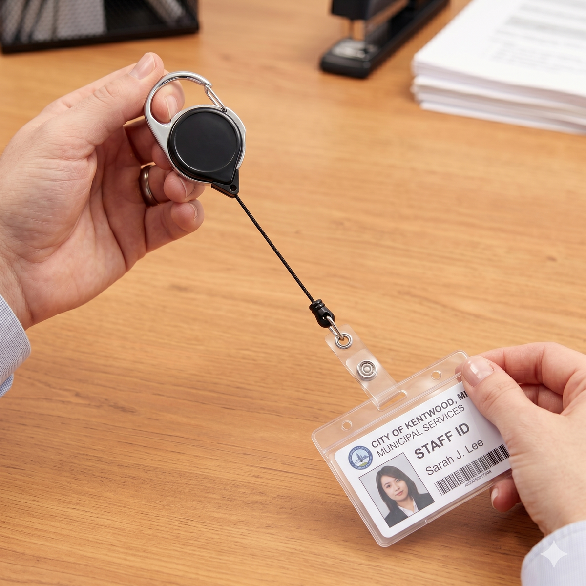 Carabiner ID Badge Reel