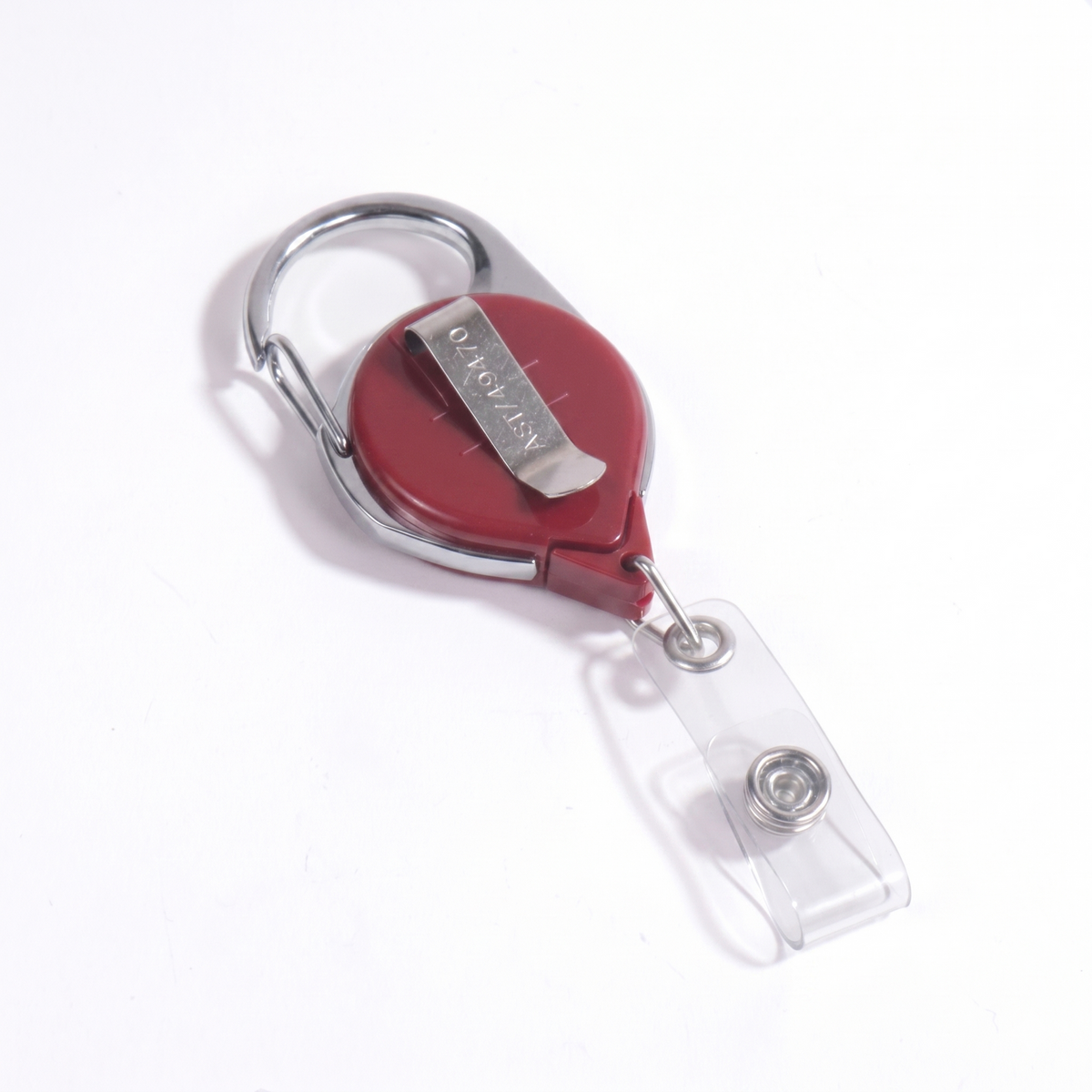 Carabiner ID Badge Reel with Belt Clip