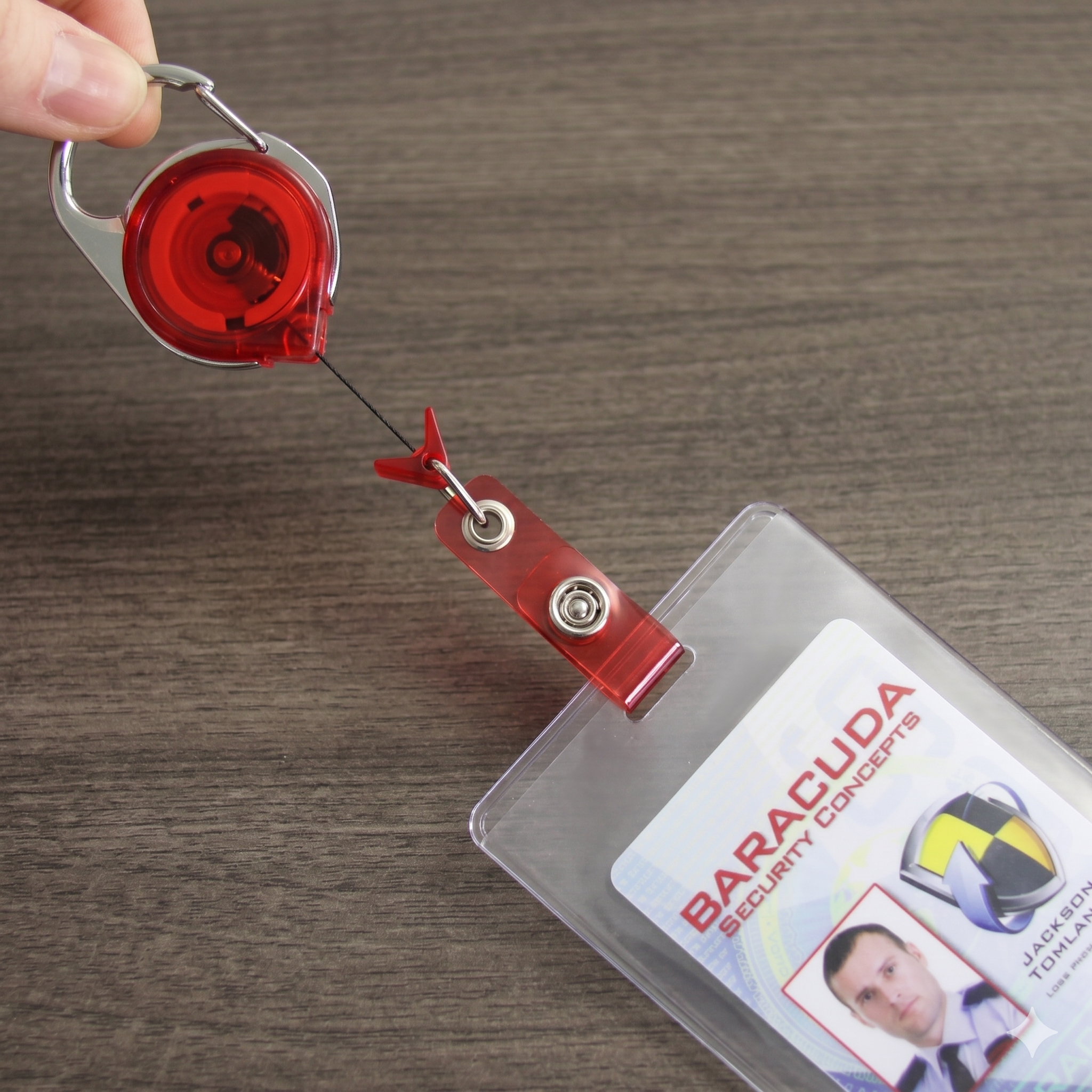 Carabiner ID Badge Reel with Slide Clip