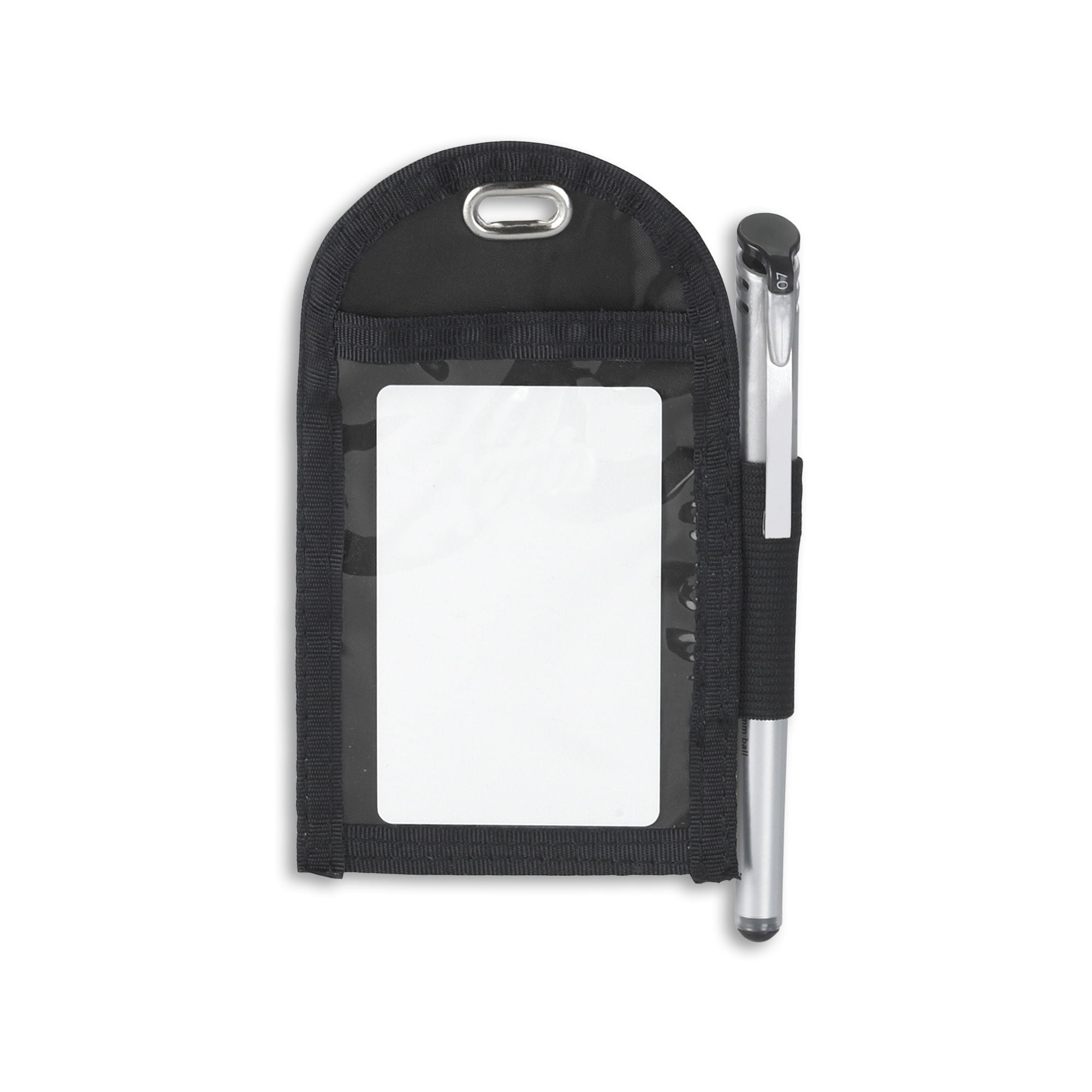 Badge Holder with Pen Loop Accessory - 10 Pack - Black - in use