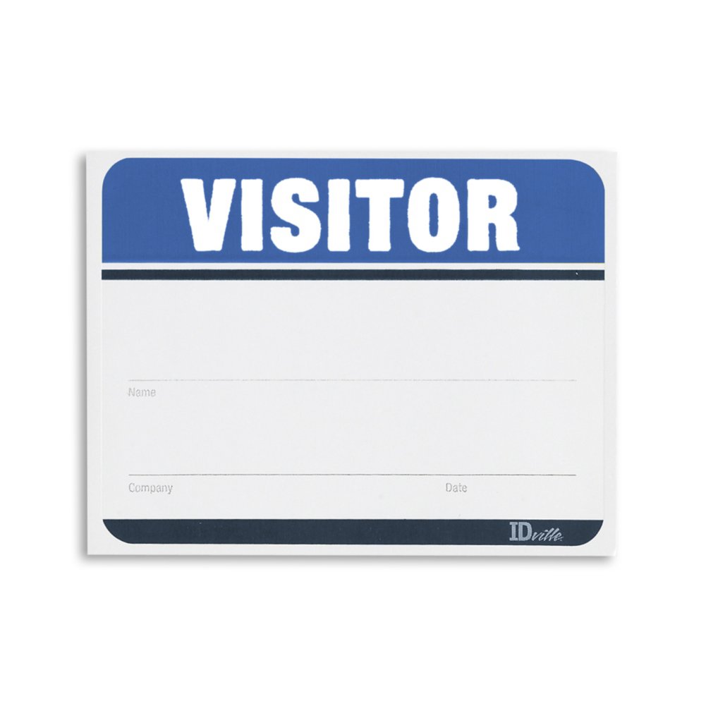 Adhesive Fill in the Blank Name Tag Visitor Labels - Blue