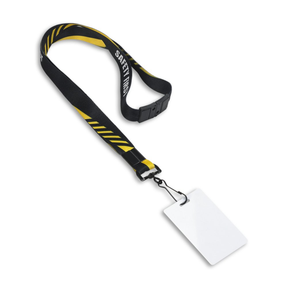 Woven Nylon Lanyard - Safety First Print - 10 Pack - in use