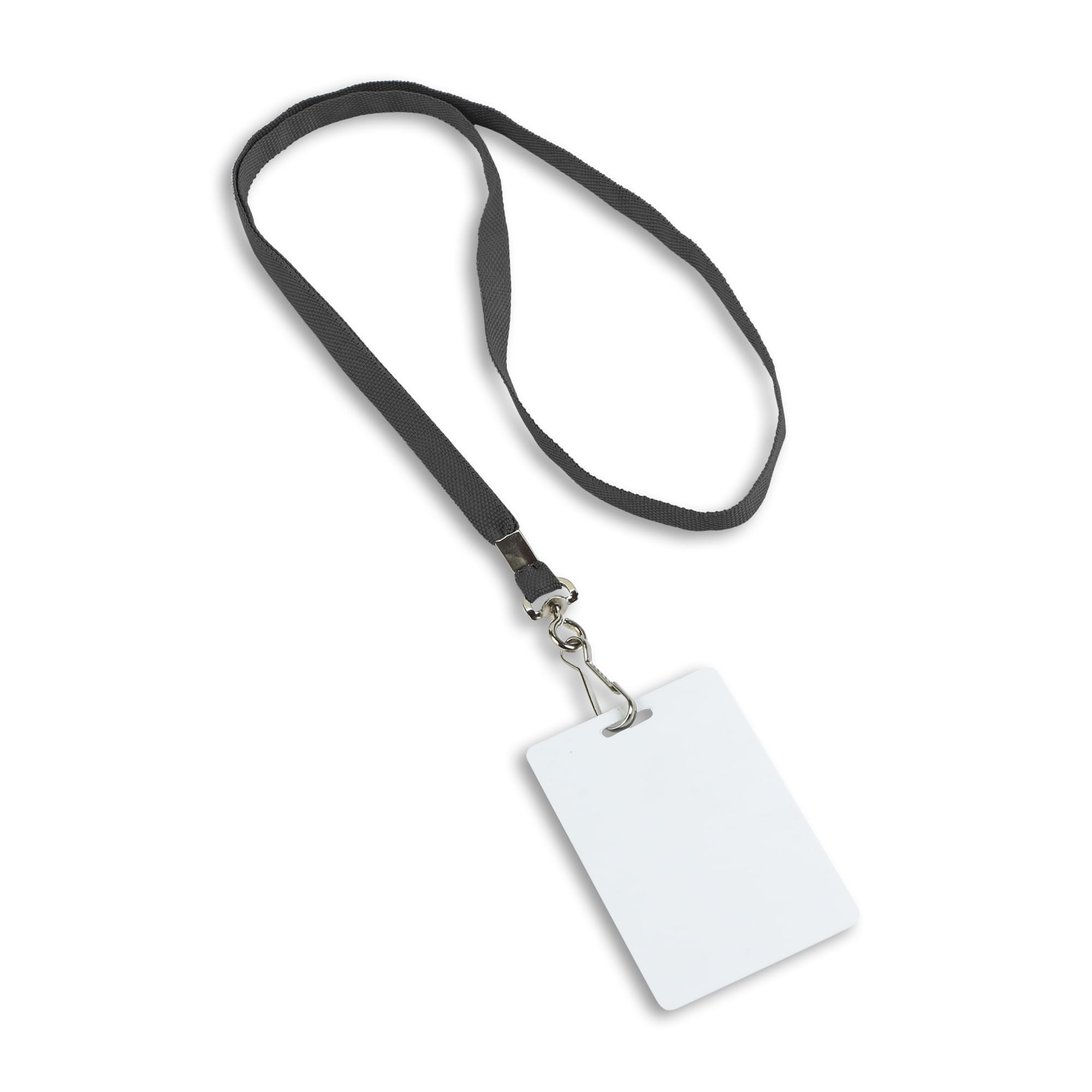 Blank Flat Woven Lanyard - 25 Pack - Black - in use
