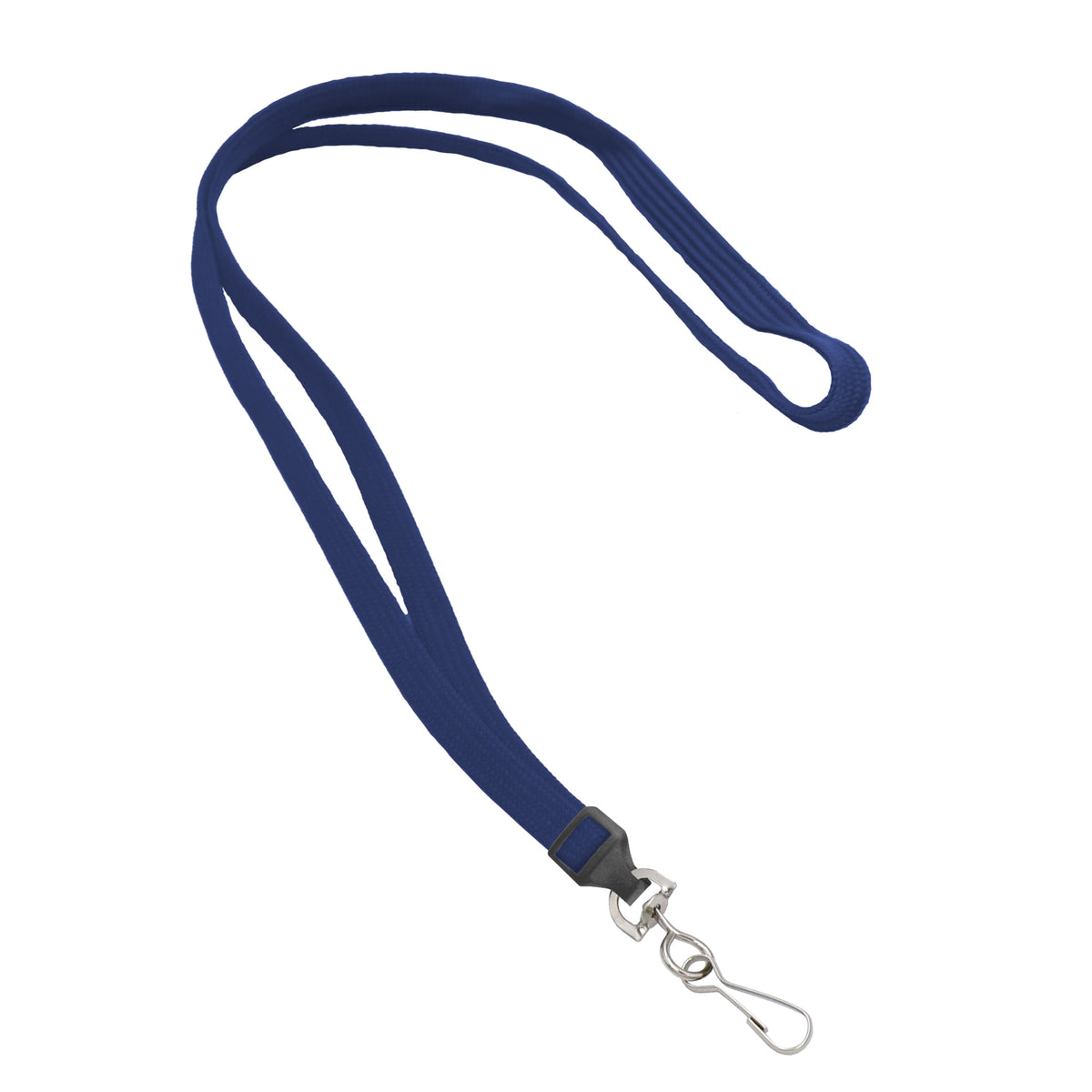Blank Flat Woven Lanyard - 25 Pack - Blue