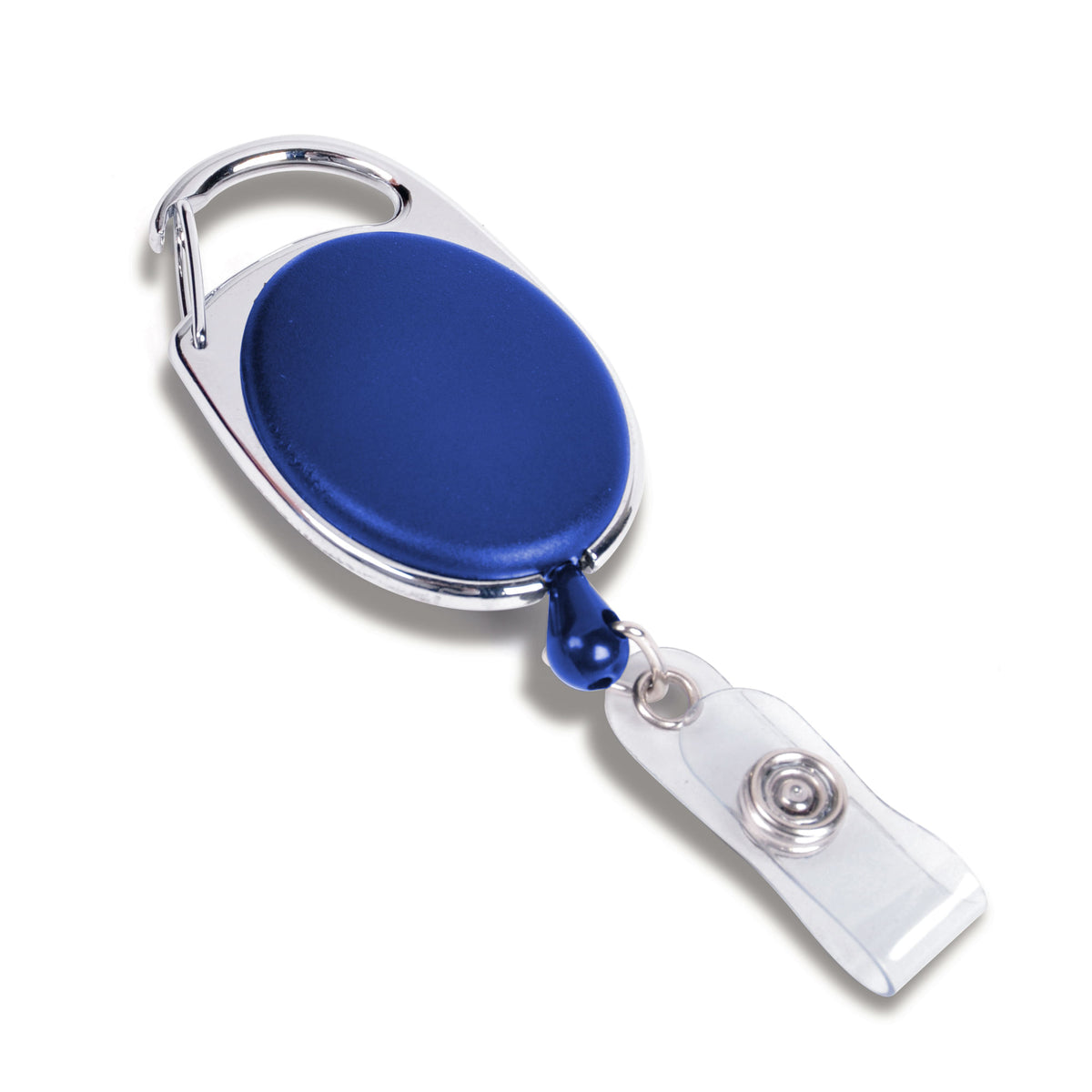 Carabiner Badge Reel with Safety Stopper - 25 Pack - Blue