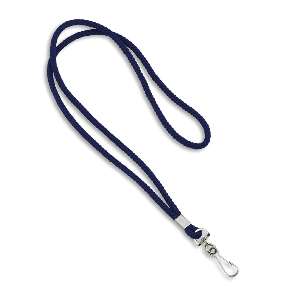 Round Woven Blank Polyester Lanyards - 25 Pack - Blue