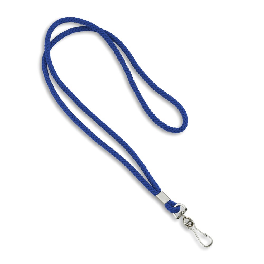 Round Woven Blank Polyester Lanyards - 25 Pack - Royal Blue