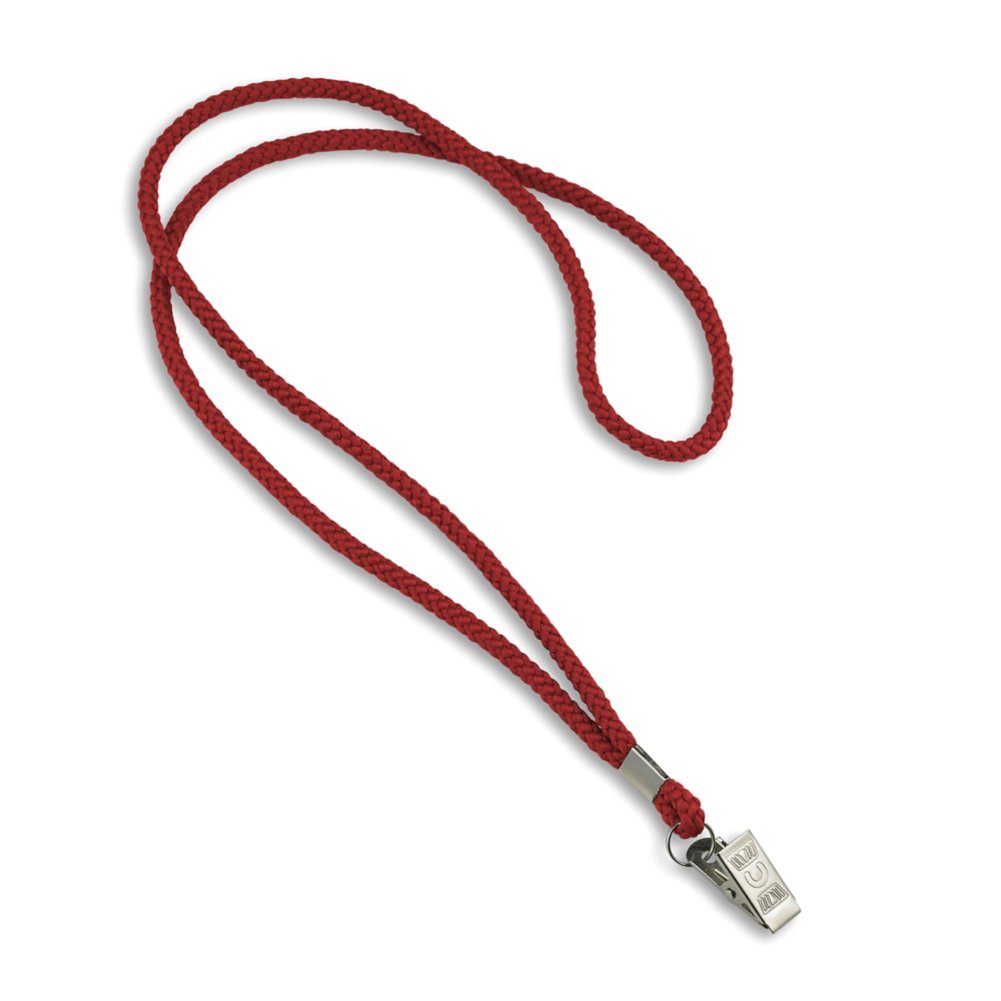 Round Woven Blank Polyester Lanyards - 25 Pack - Red