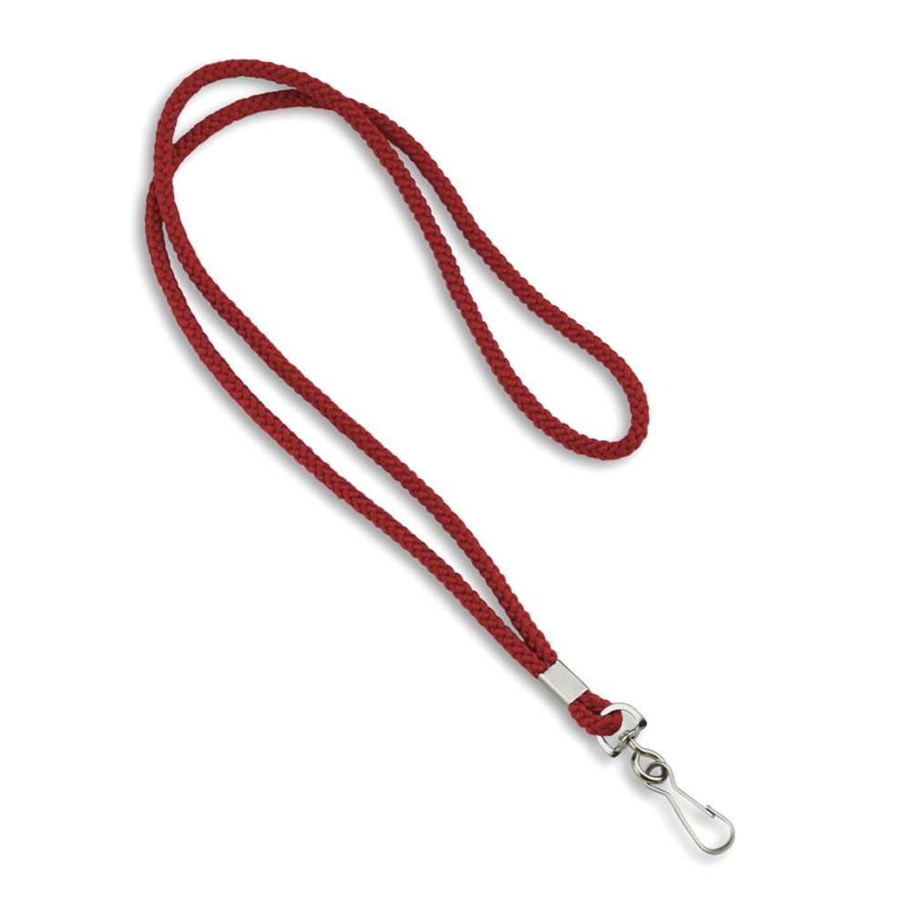 Round Woven Blank Polyester Lanyards - 25 Pack - Red