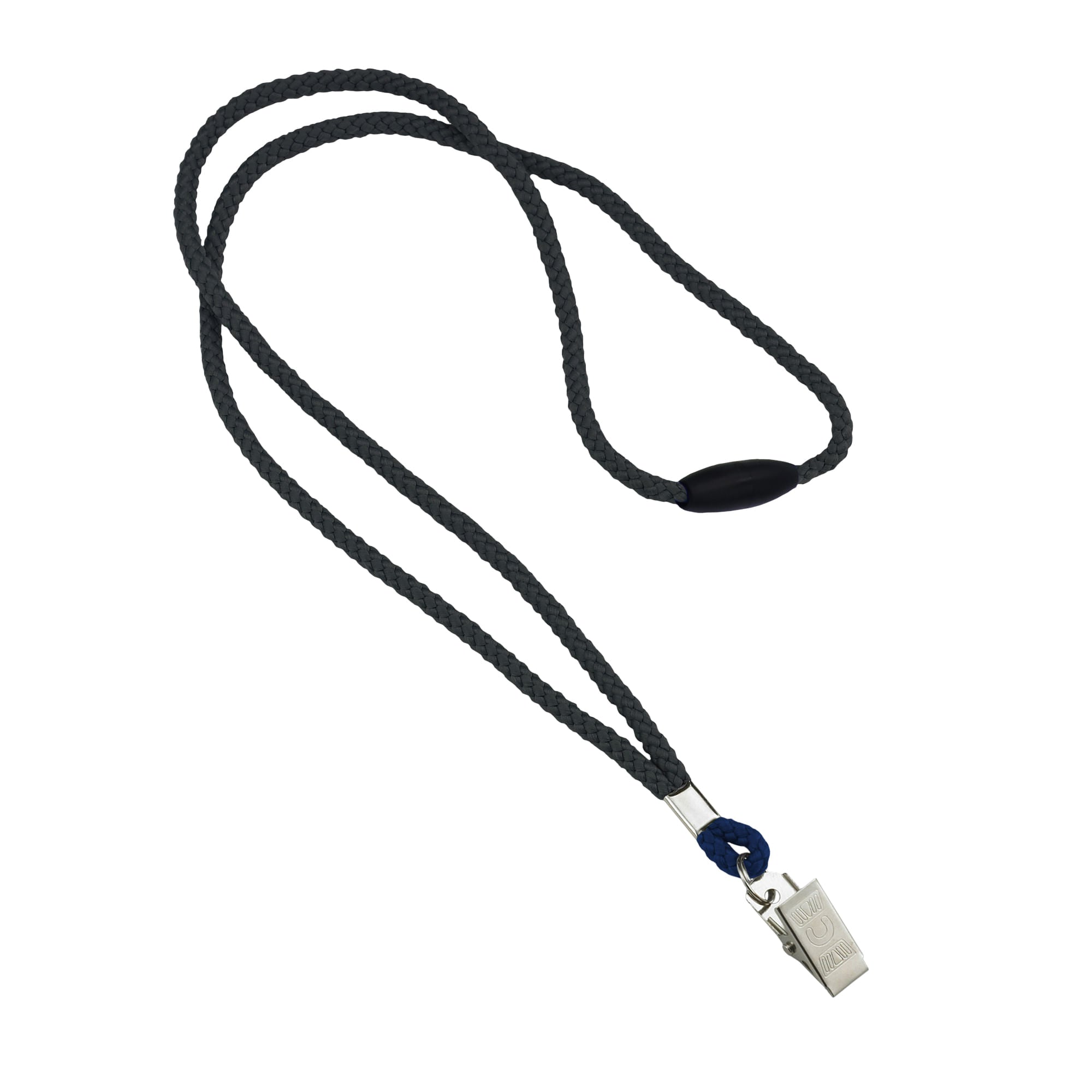 Round Woven Blank Polyester Lanyards with Breakaway - 25 Pack - Black