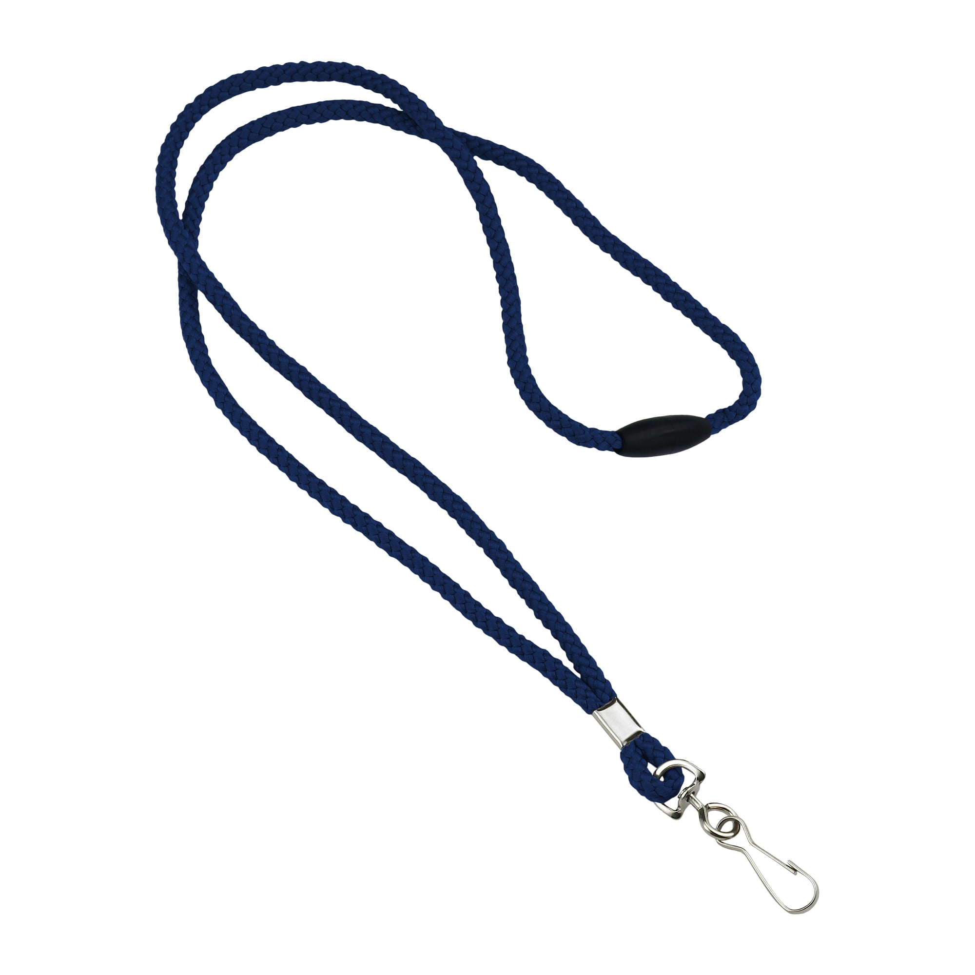 Round Woven Blank Polyester Lanyards with Breakaway - 25 Pack - Blue