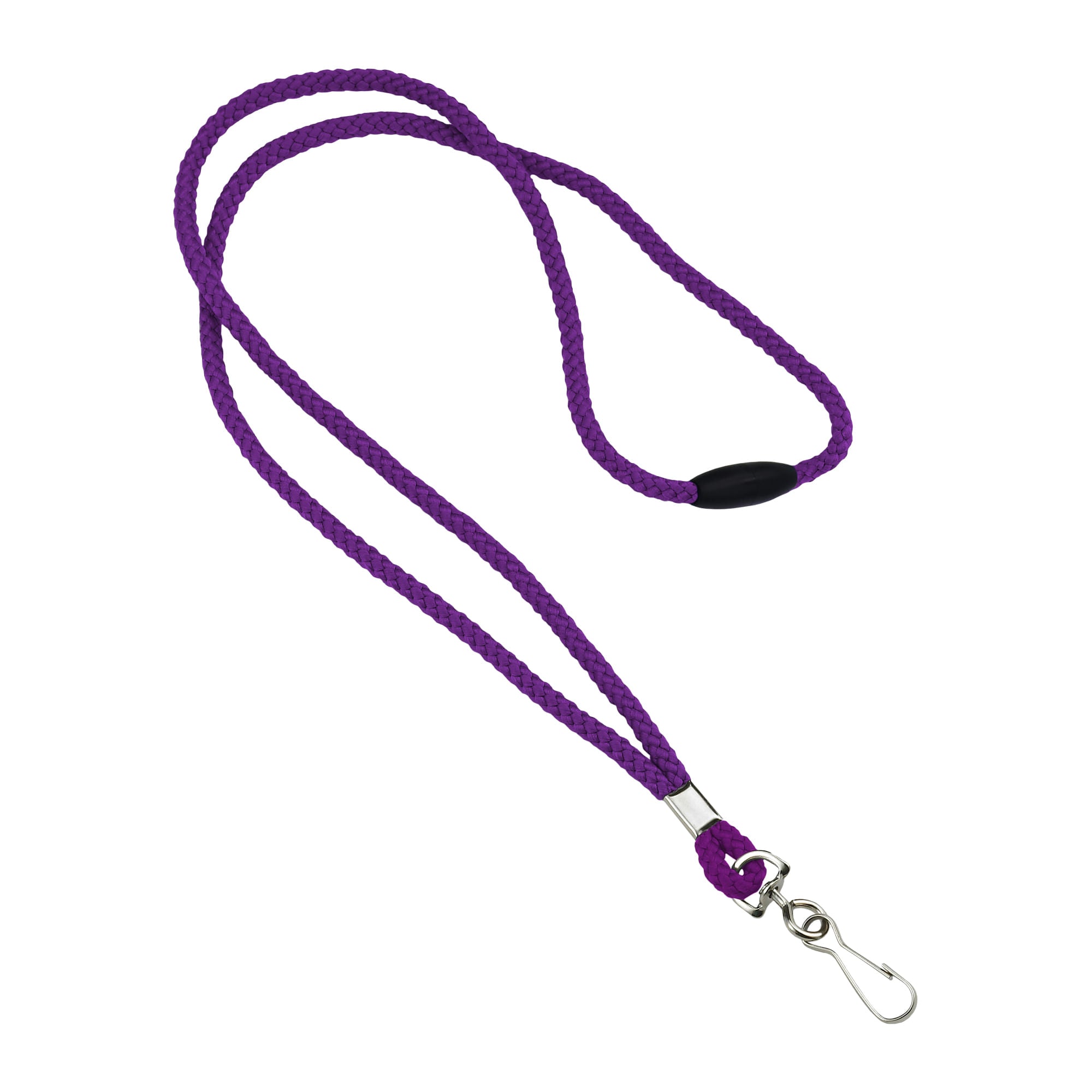 Round Woven Blank Polyester Lanyards with Breakaway - 25 Pack - Purple