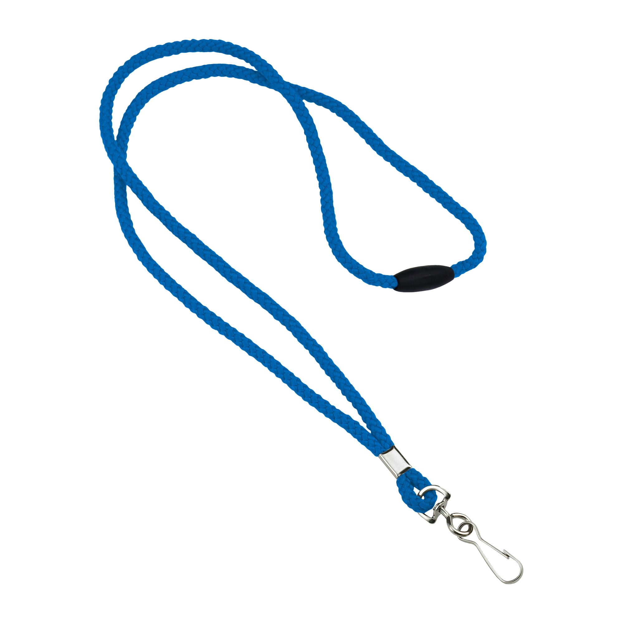 Round Woven Blank Polyester Lanyards with Breakaway - 25 Pack - Royal Blue