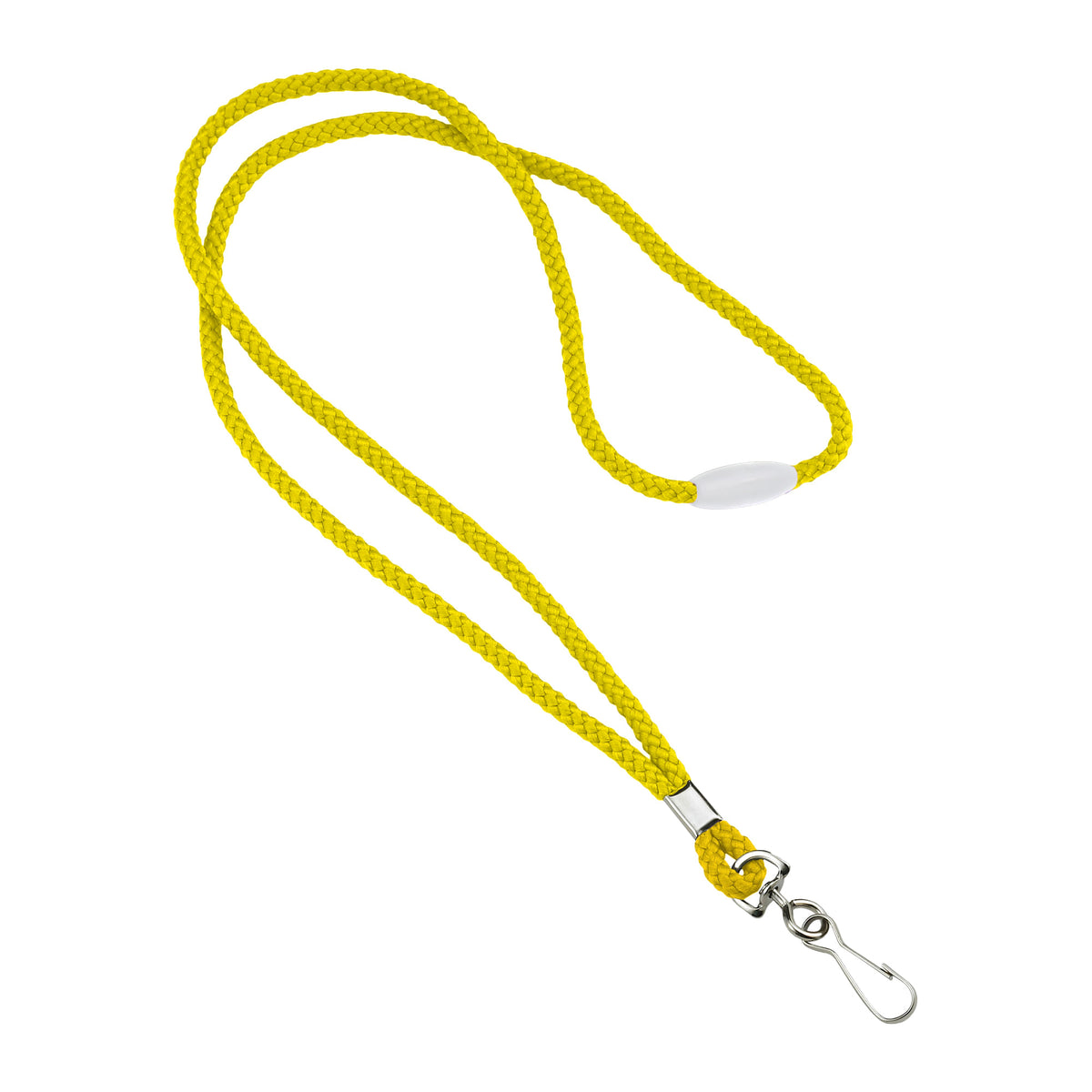 Round Woven Blank Polyester Lanyards with Breakaway - 25 Pack - Yellow