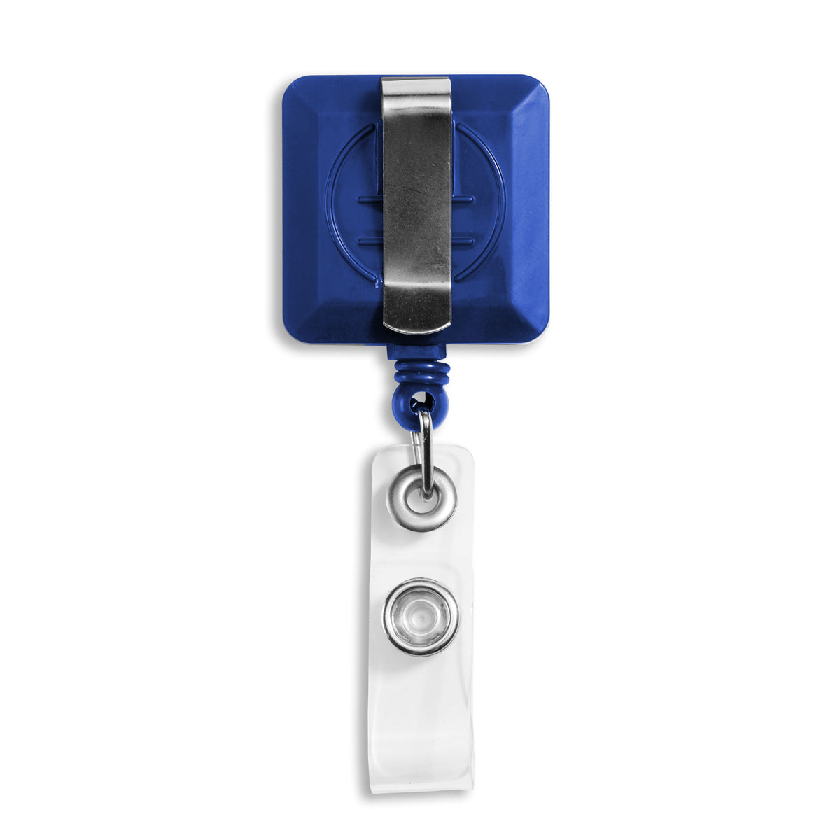 Square Shaped Badge Reels - 25 Pack - Blue - back view