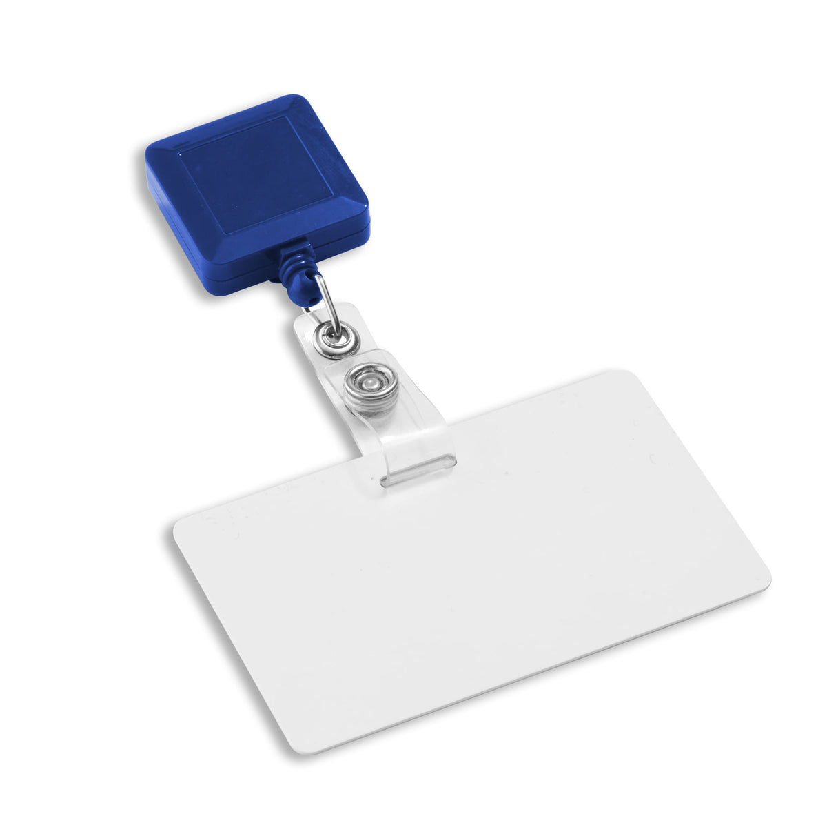 Square Shaped Badge Reels - 25 Pack - Blue - in use