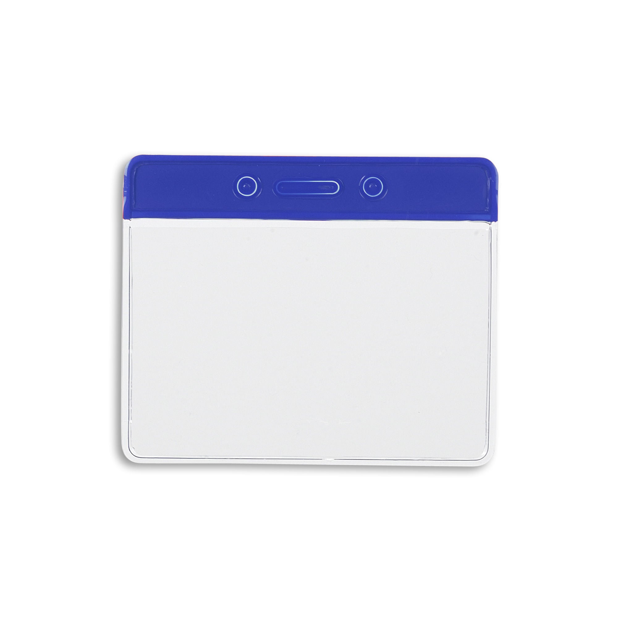 Clear Bar Horizontal Badge Holder - 50 Pack - Blue - back view