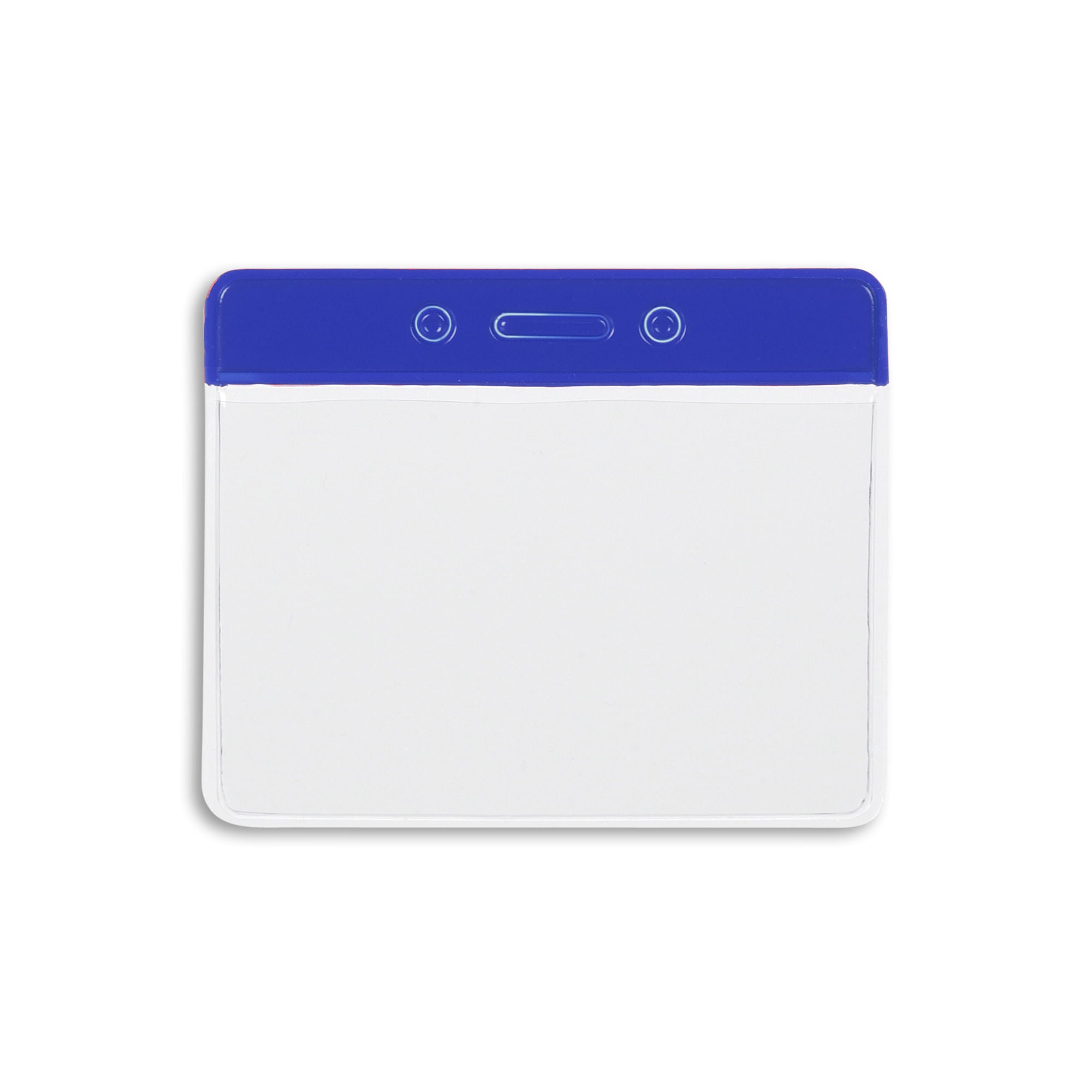 Clear Bar Horizontal Badge Holder - 50 Pack - Blue