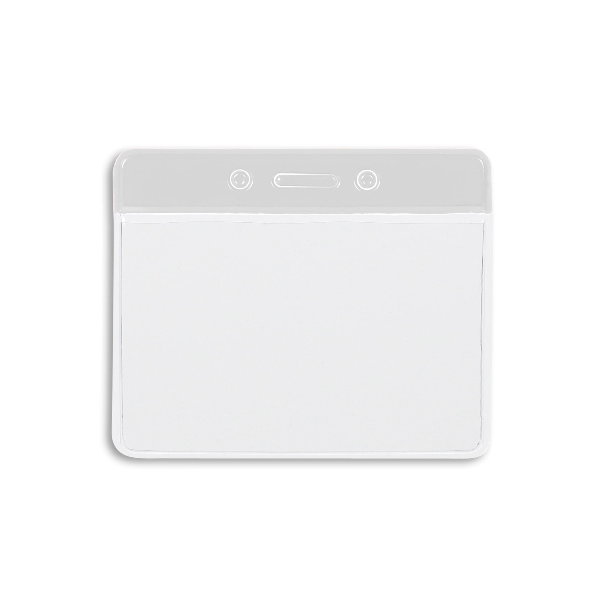 Clear Bar Horizontal Badge Holder - 50 Pack - White