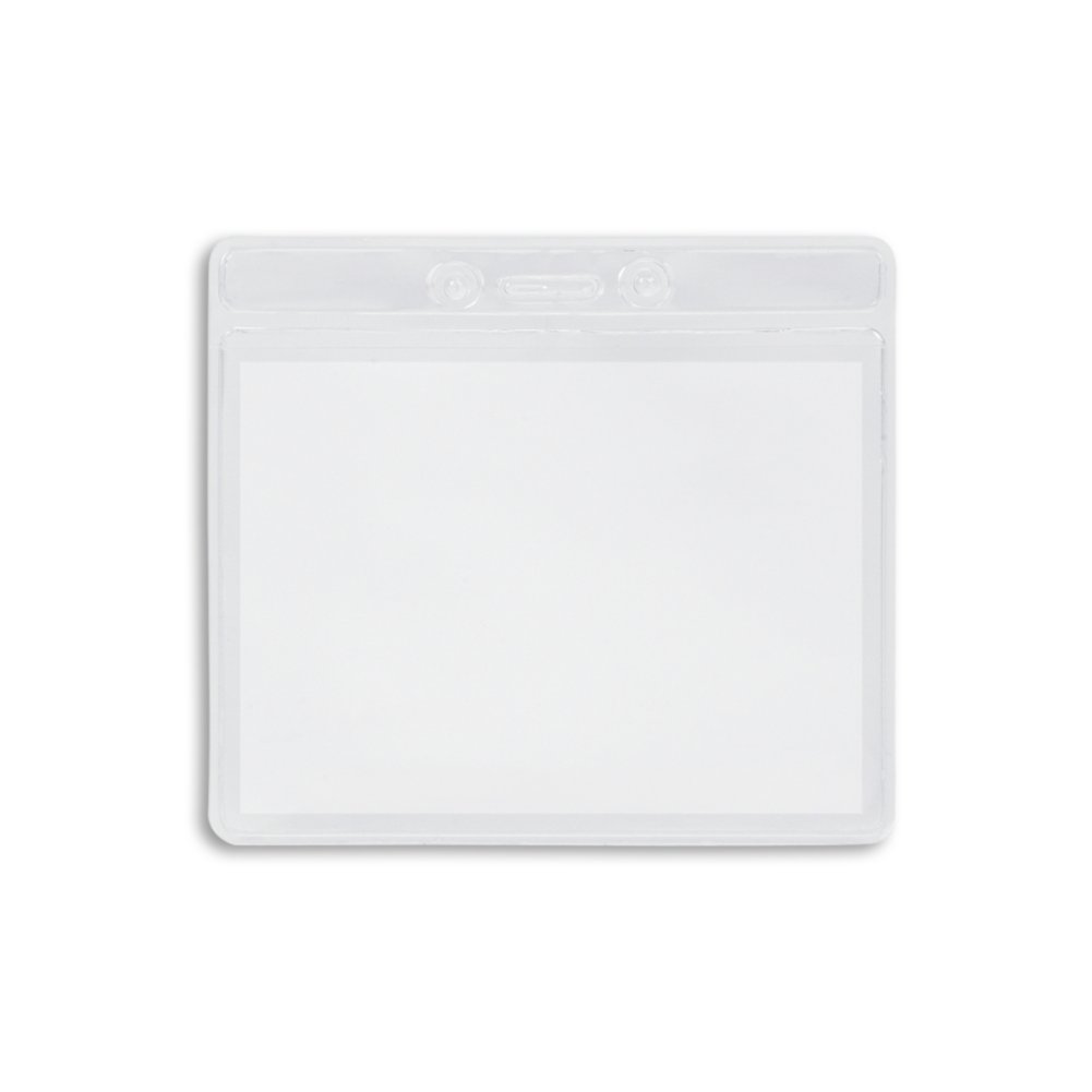 Horizontal Clear Color Bar Badge Holder - 50 Pack - Clear - in use