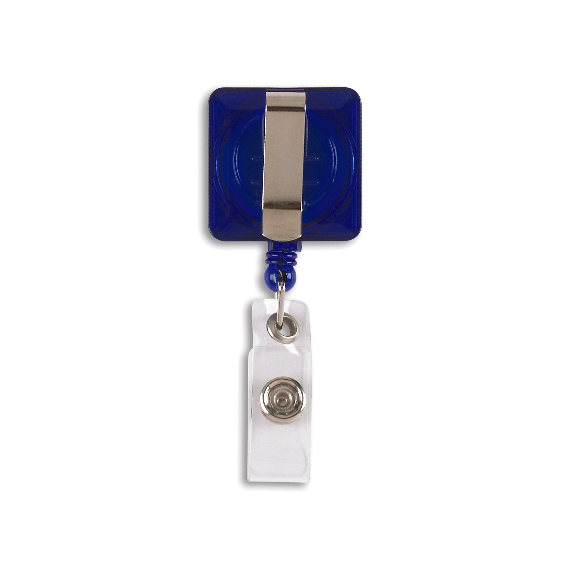 Square ID Badge Reel in Translucent Blue