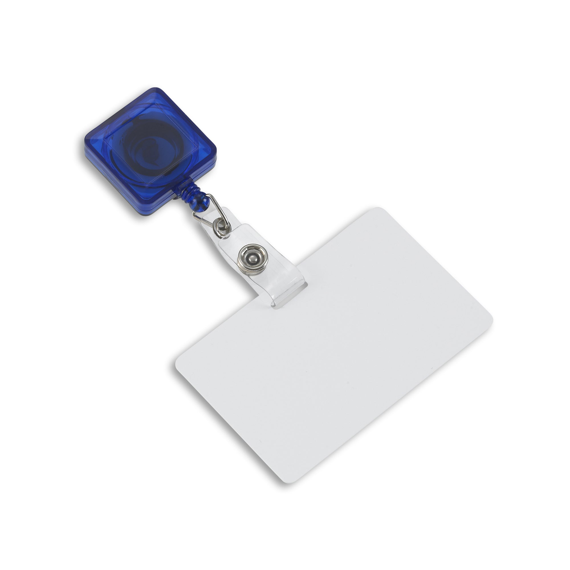 Square ID Badge Reel in Translucent Blue