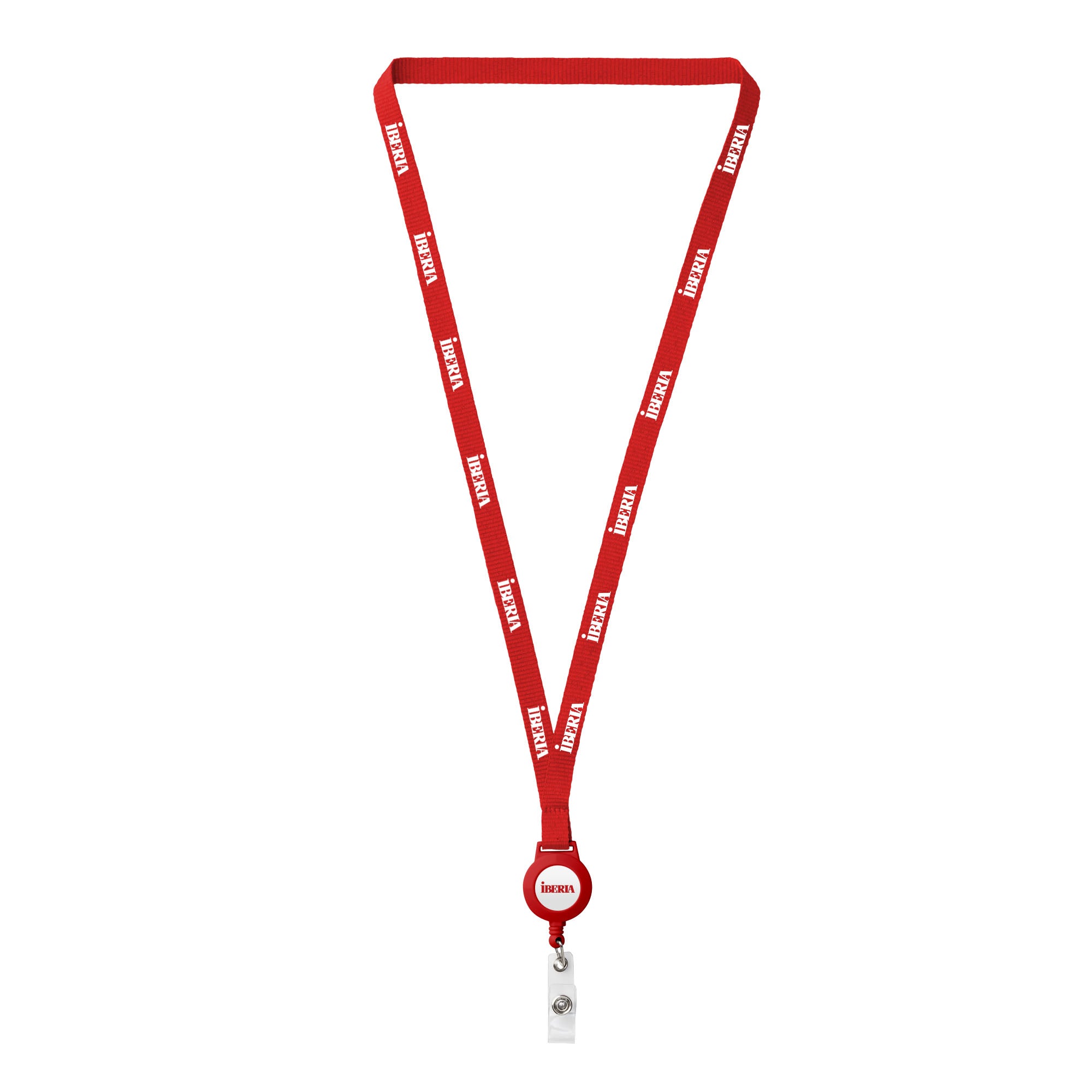 1/2" Polyester Lanyard/Reel Combo - Two Imprint Custom Lanyard