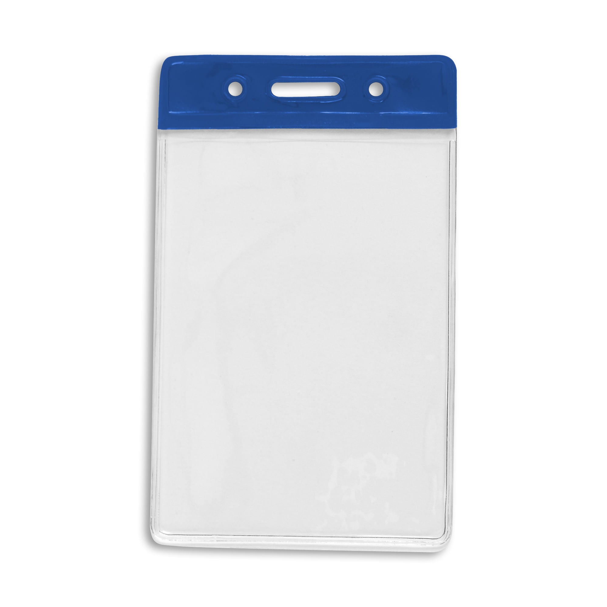 Vertical Color Bar Badge Holder - 50 Pack - Blue - back view