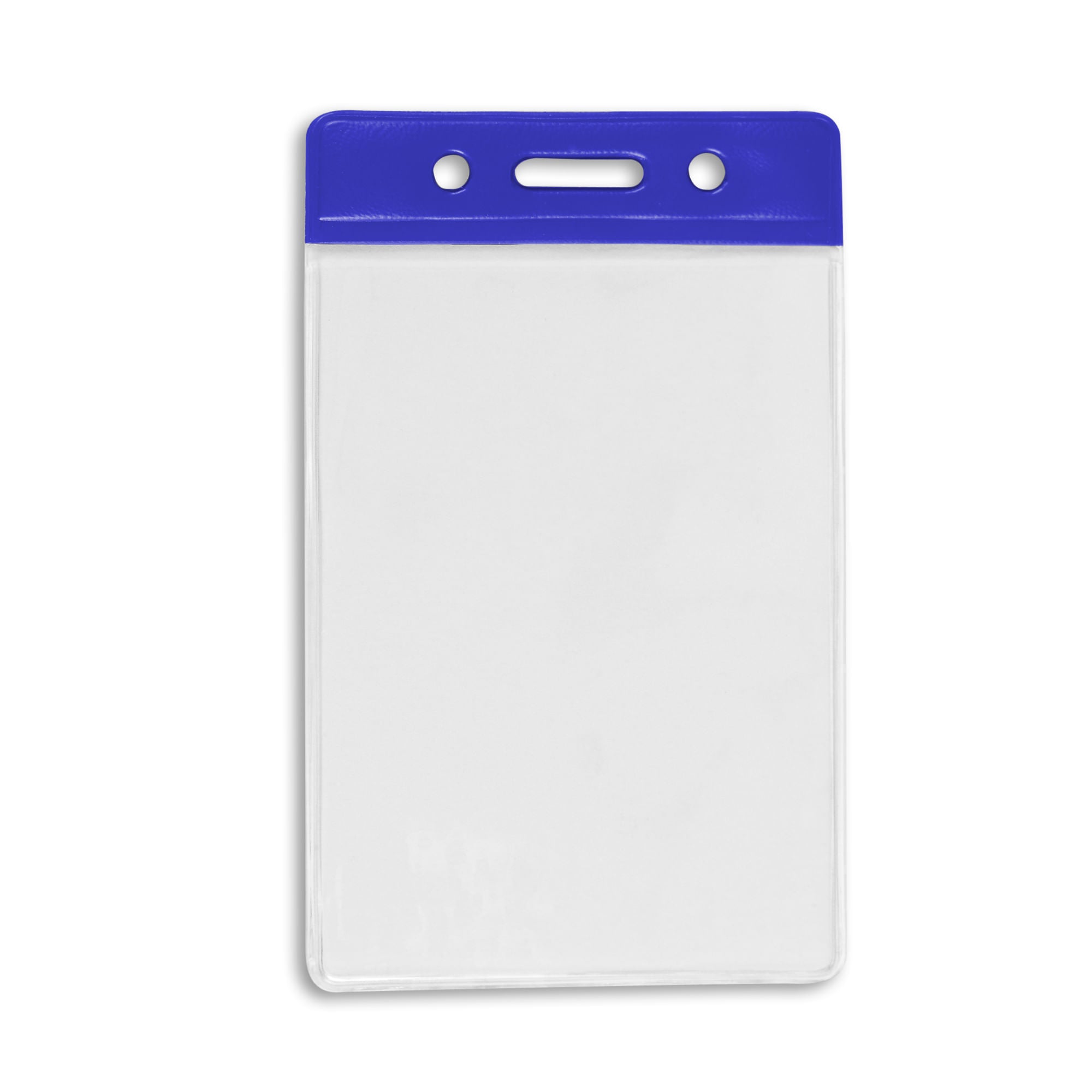 Vertical Color Bar Badge Holder - 50 Pack - Blue