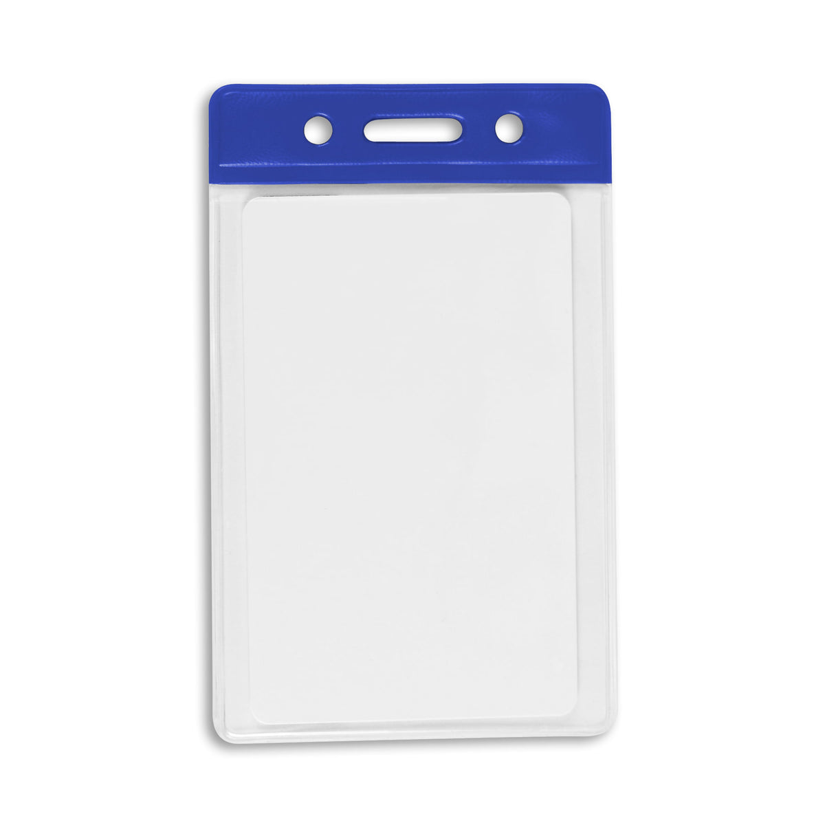 Vertical Color Bar Badge Holder - 50 Pack - Blue - in use