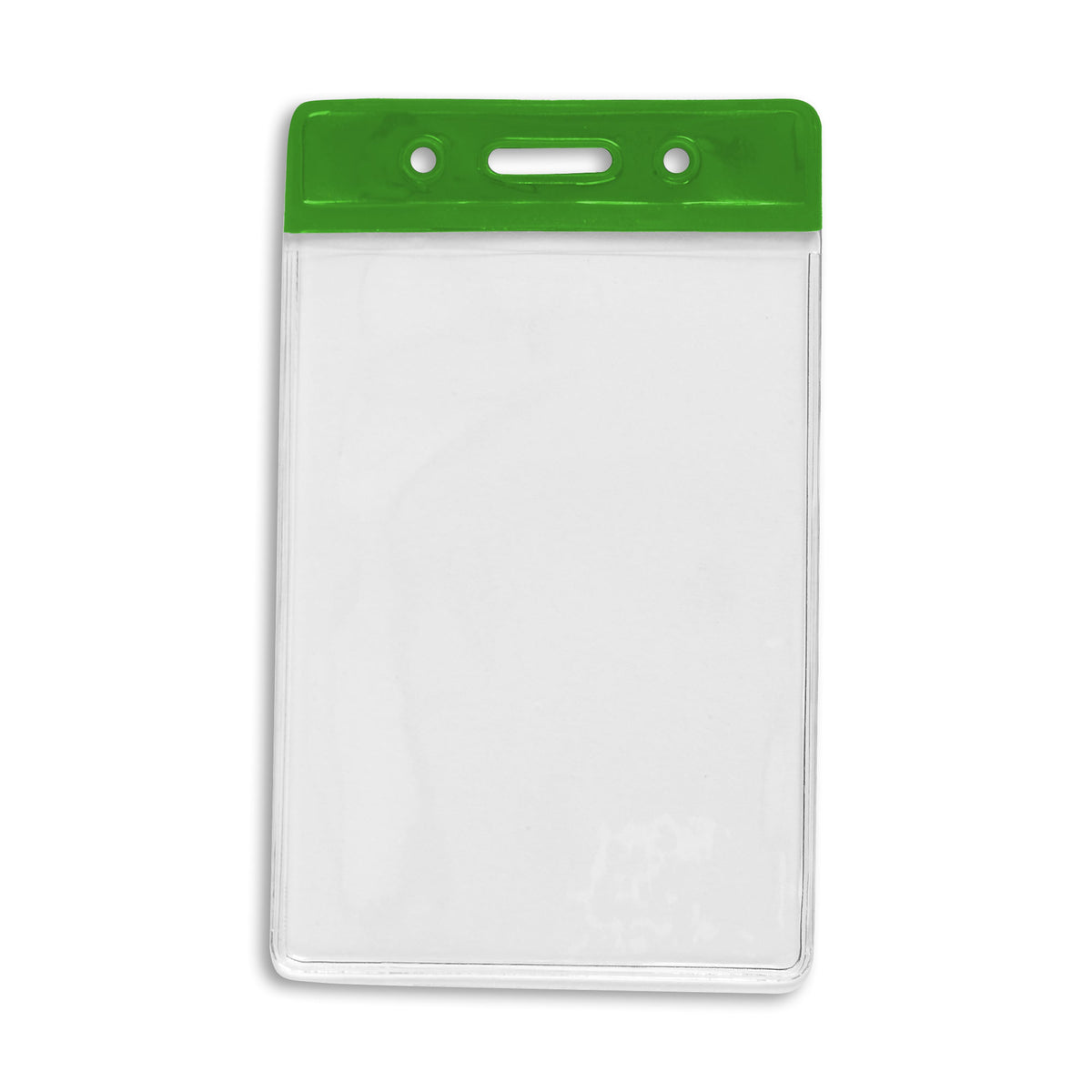 Vertical Color Bar Badge Holder - 50 Pack - Green - back view