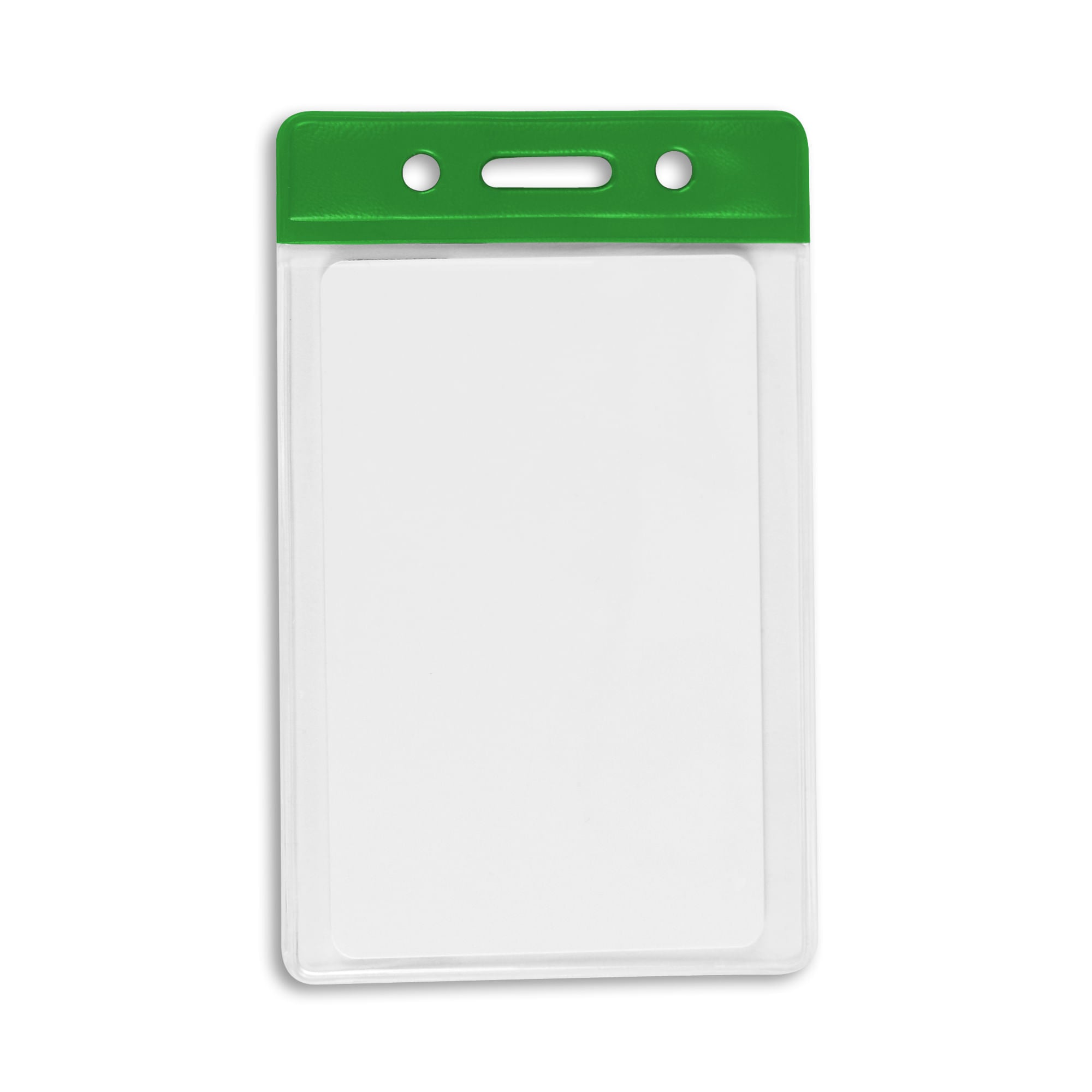 Vertical Color Bar Badge Holder - 50 Pack - Green - in use