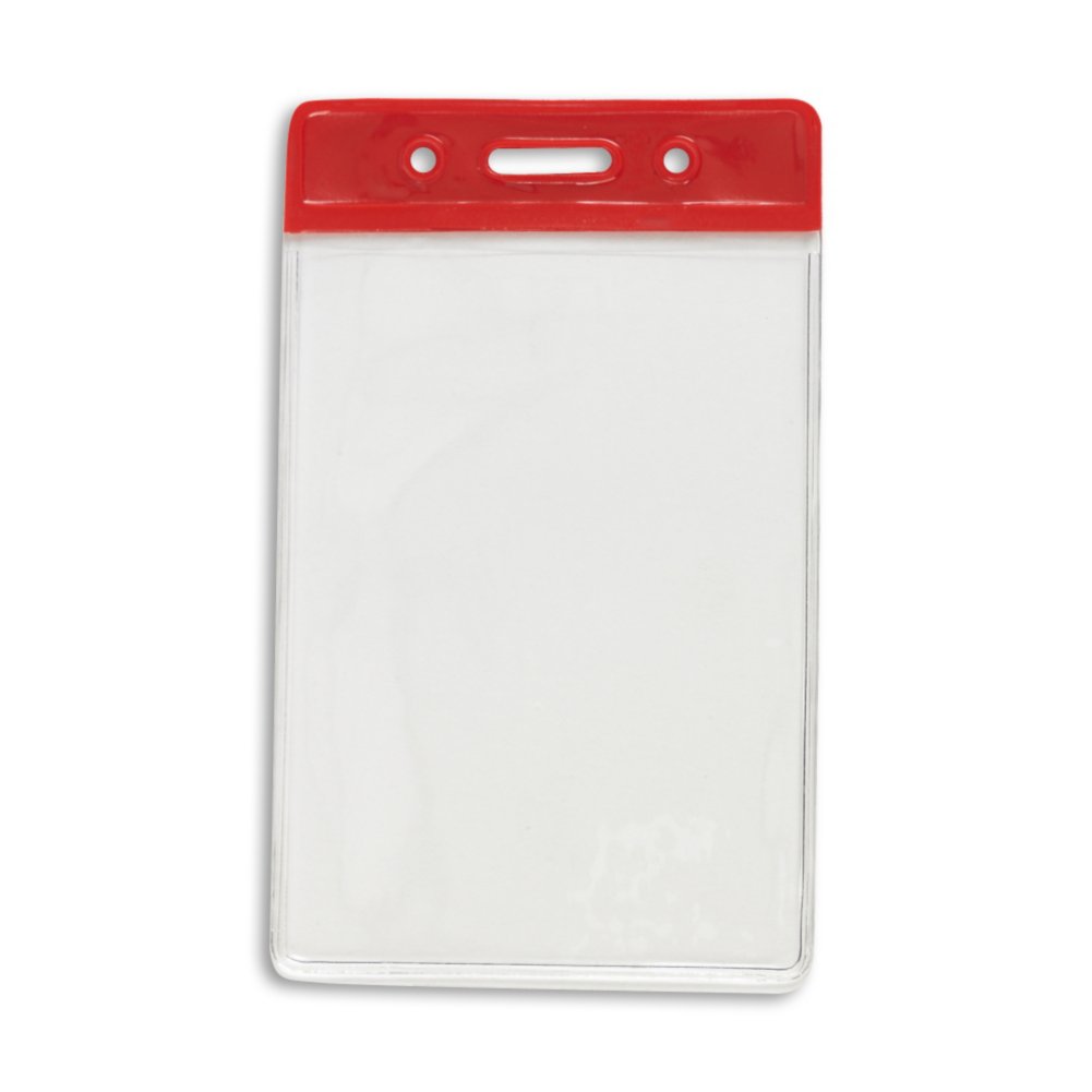 Vertical Color Bar Badge Holder - 50 Pack - back view