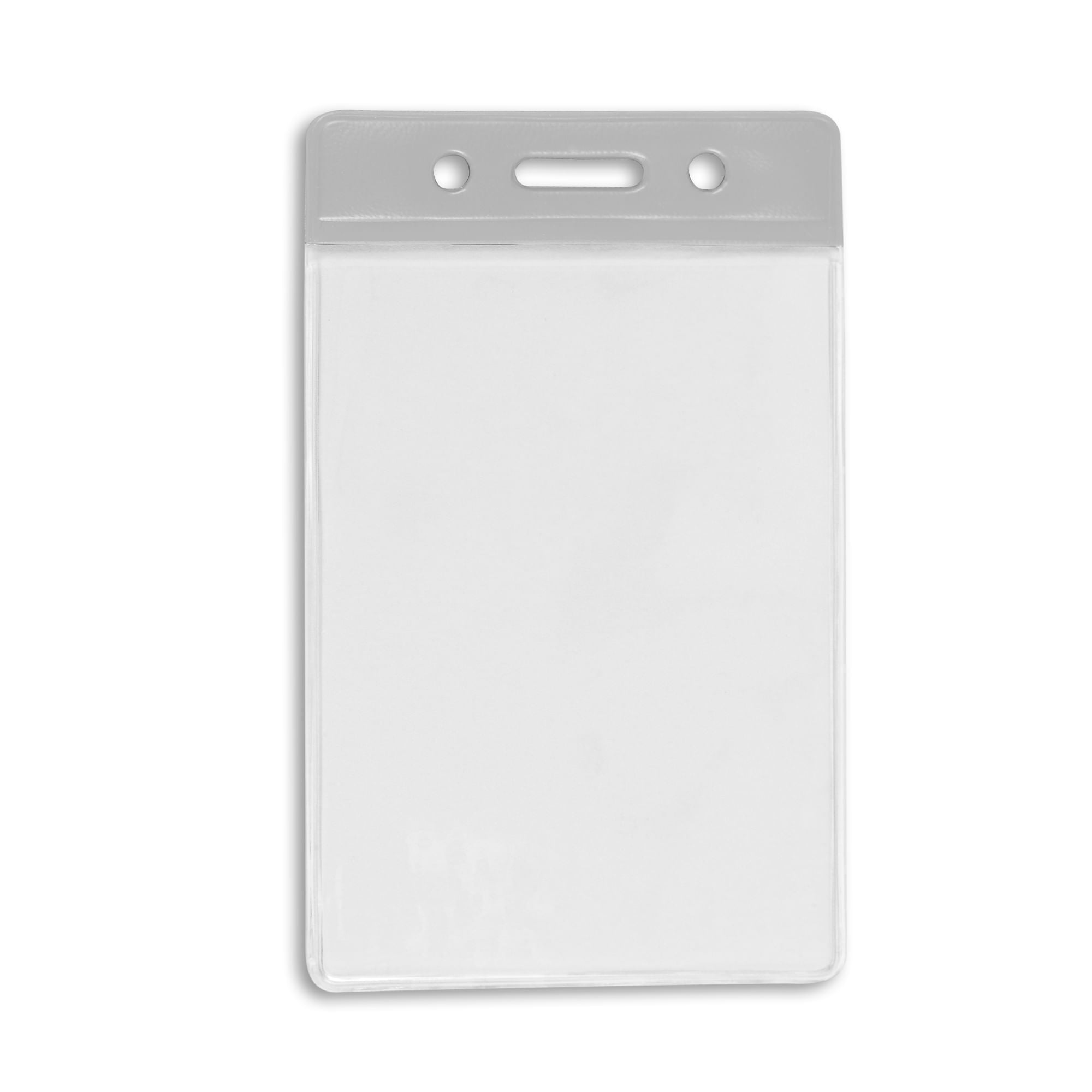Vertical Color Bar Badge Holder - 50 Pack - White