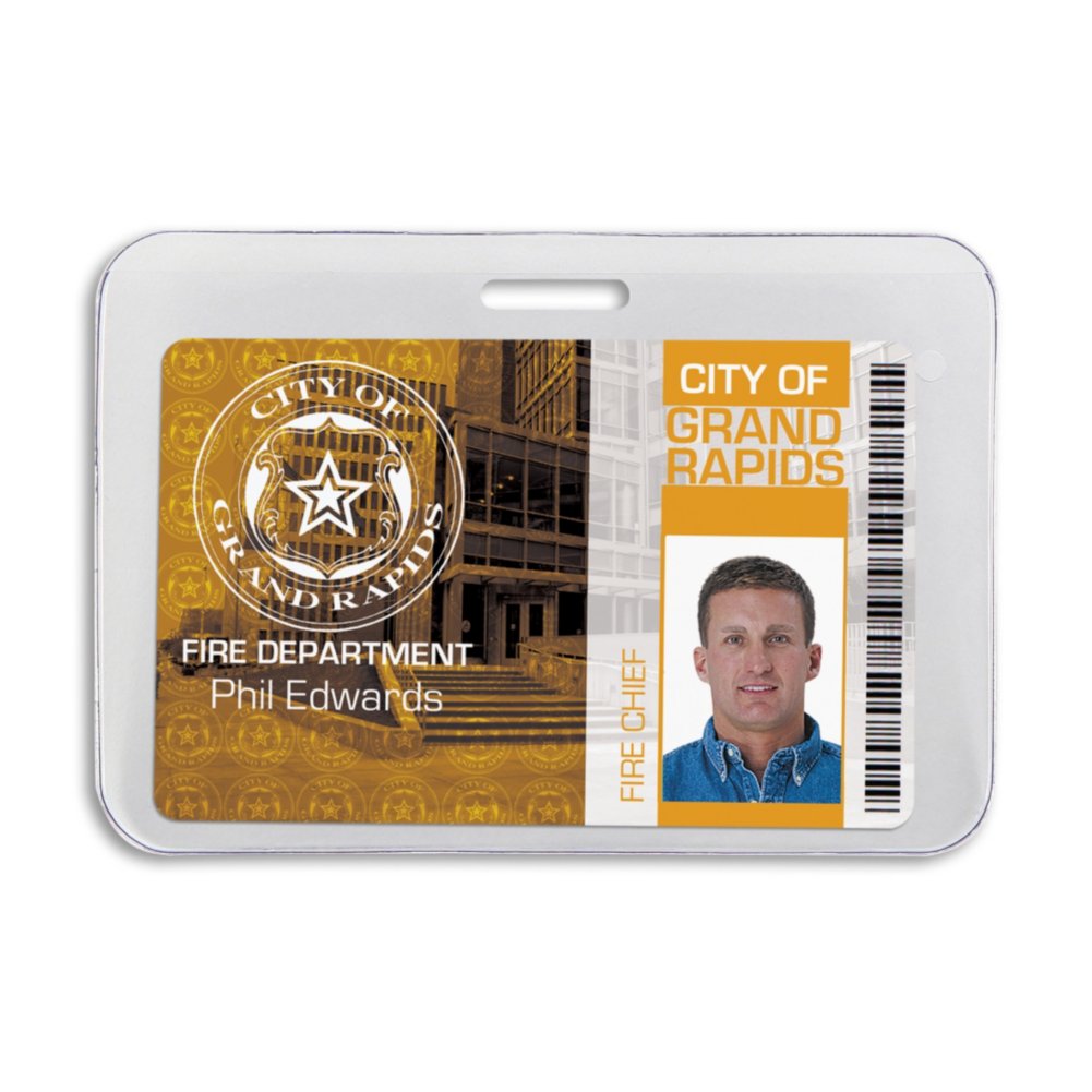 Horizontal Badge Holder with Anti-Print Transfer 50-PK